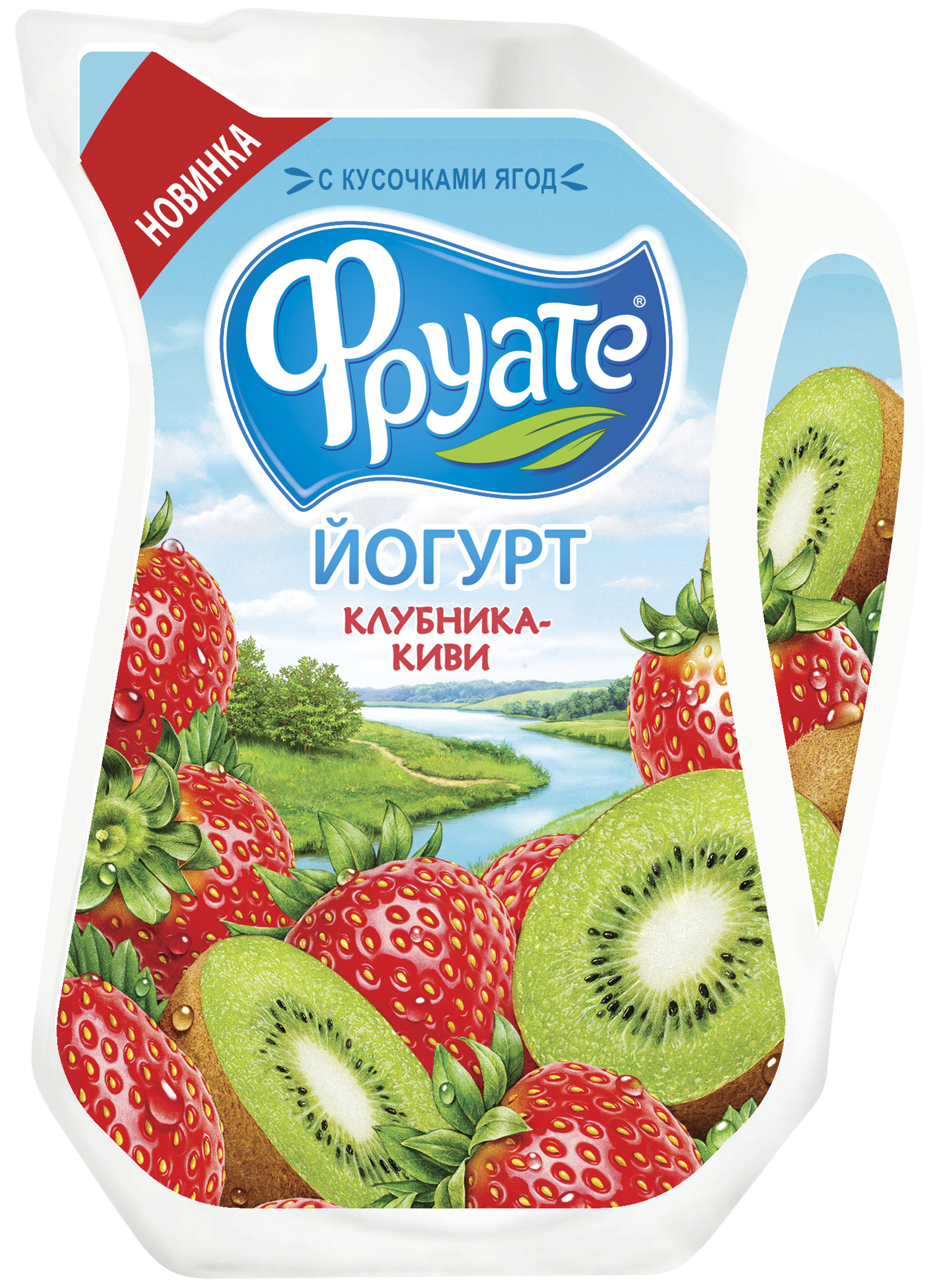 Изображение товара Йогурт питьевой ФРУАТЕ с клубникой и киви 1,5%, без змж, 250г Изображение товара Йогурт питьевой ФРУАТЕ с клубникой и киви 1,5%, без змж, 250г