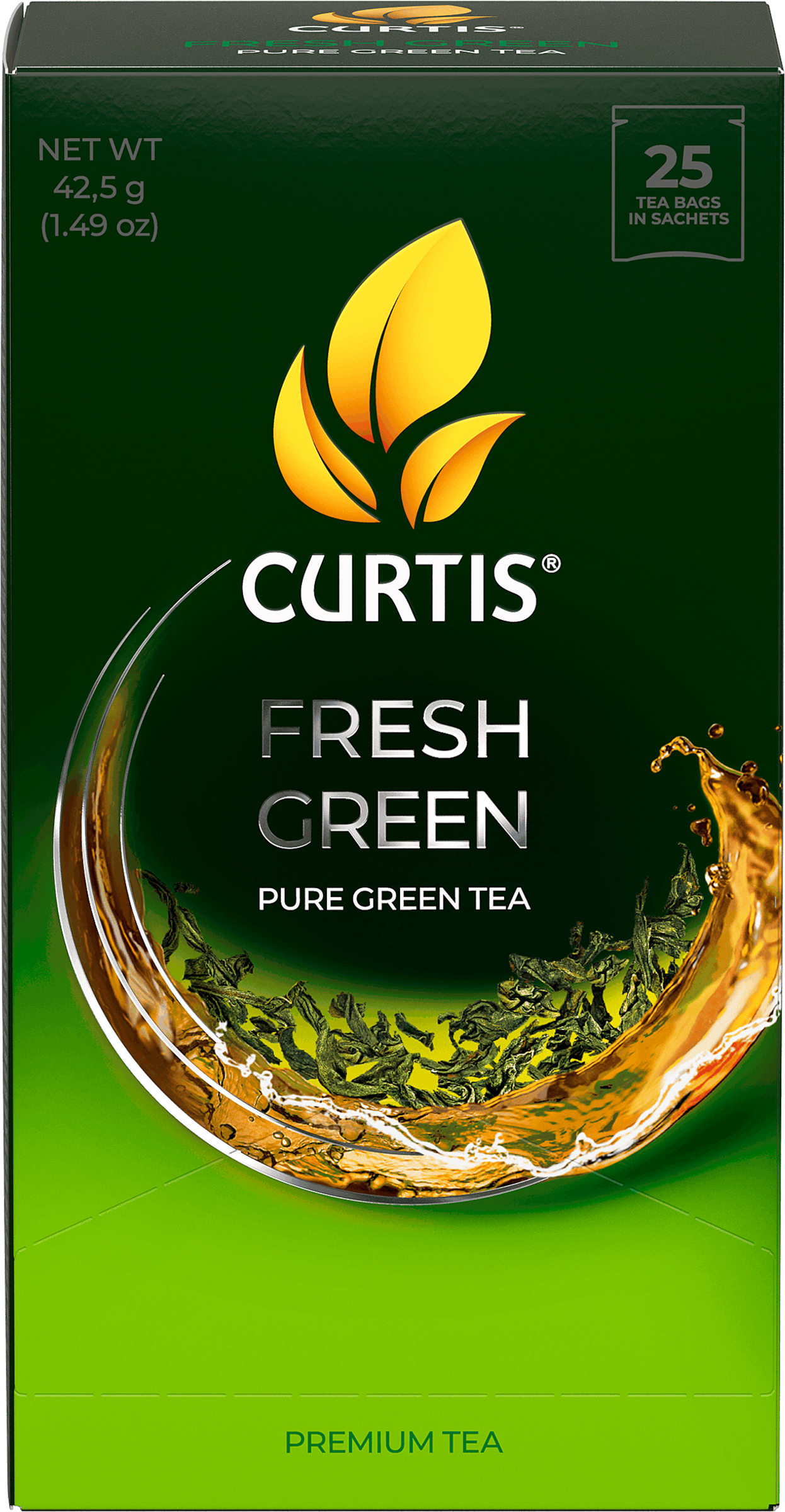 Изображение товара Зеленый чай CURTIS Fresh Green в пакетиках, 25 шт - освежающий и полезный напиток