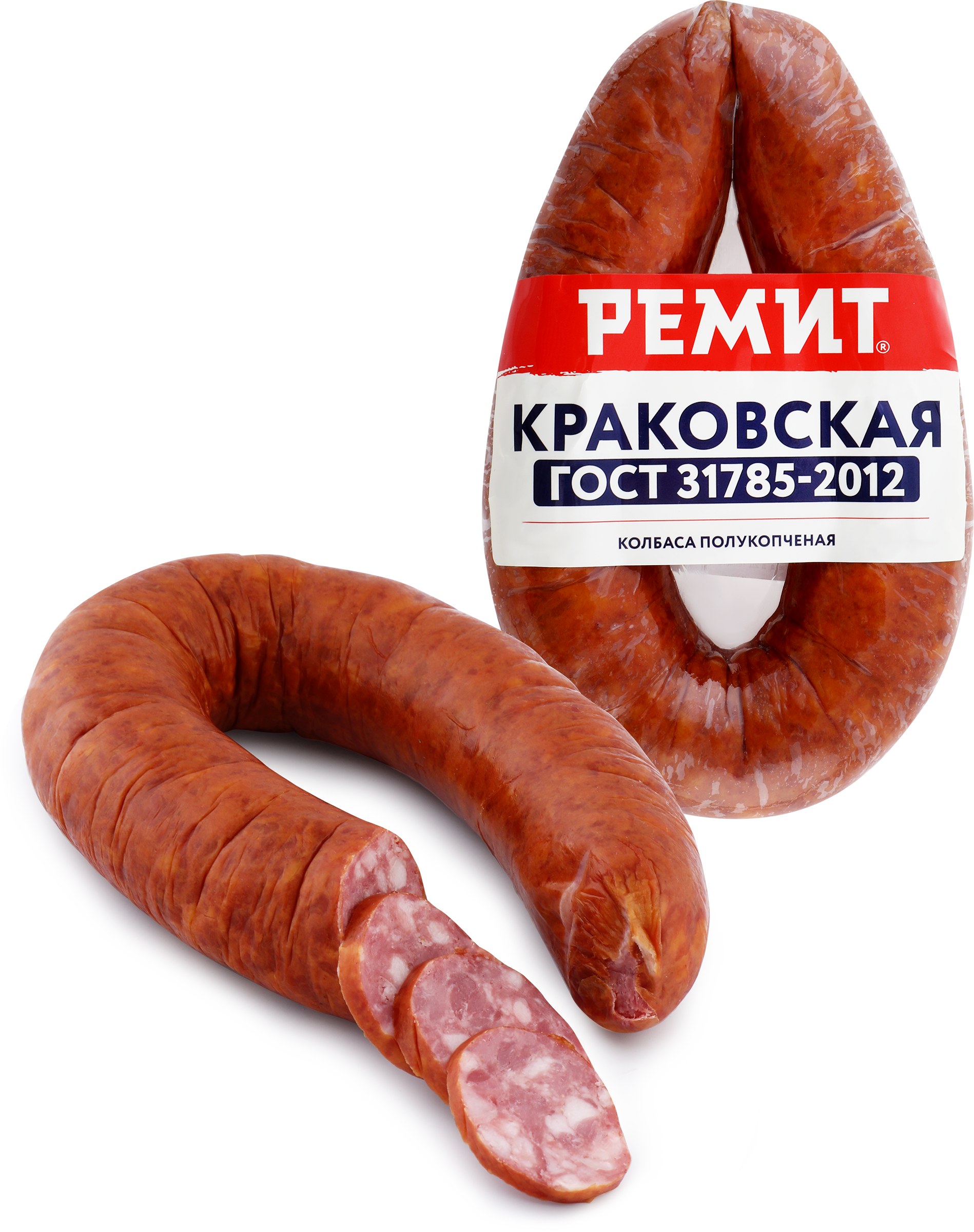 Изображение товара Колбаса полукопченая РЕМИТ Краковская ГОСТ 350г - натуральная и ароматная мясная delicacy Изображение товара Колбаса полукопченая РЕМИТ Краковская ГОСТ 350г - натуральная и ароматная мясная delicacy