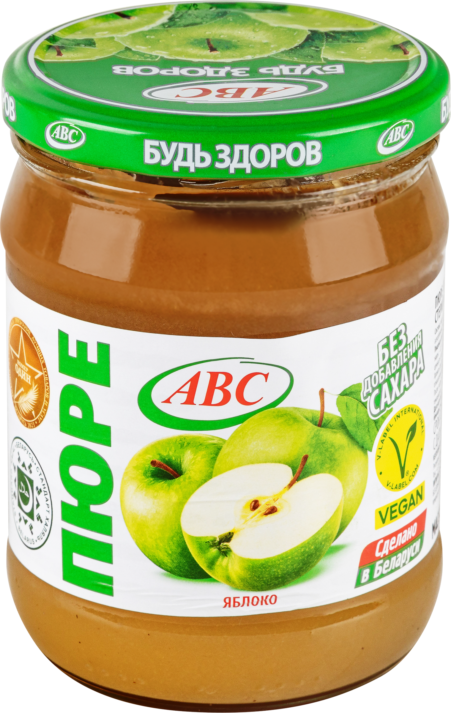 Изображение товара Пюре фруктовое ABC Будь здоров Яблоко, без сахара 450г Изображение товара Пюре фруктовое ABC Будь здоров Яблоко, без сахара 450г