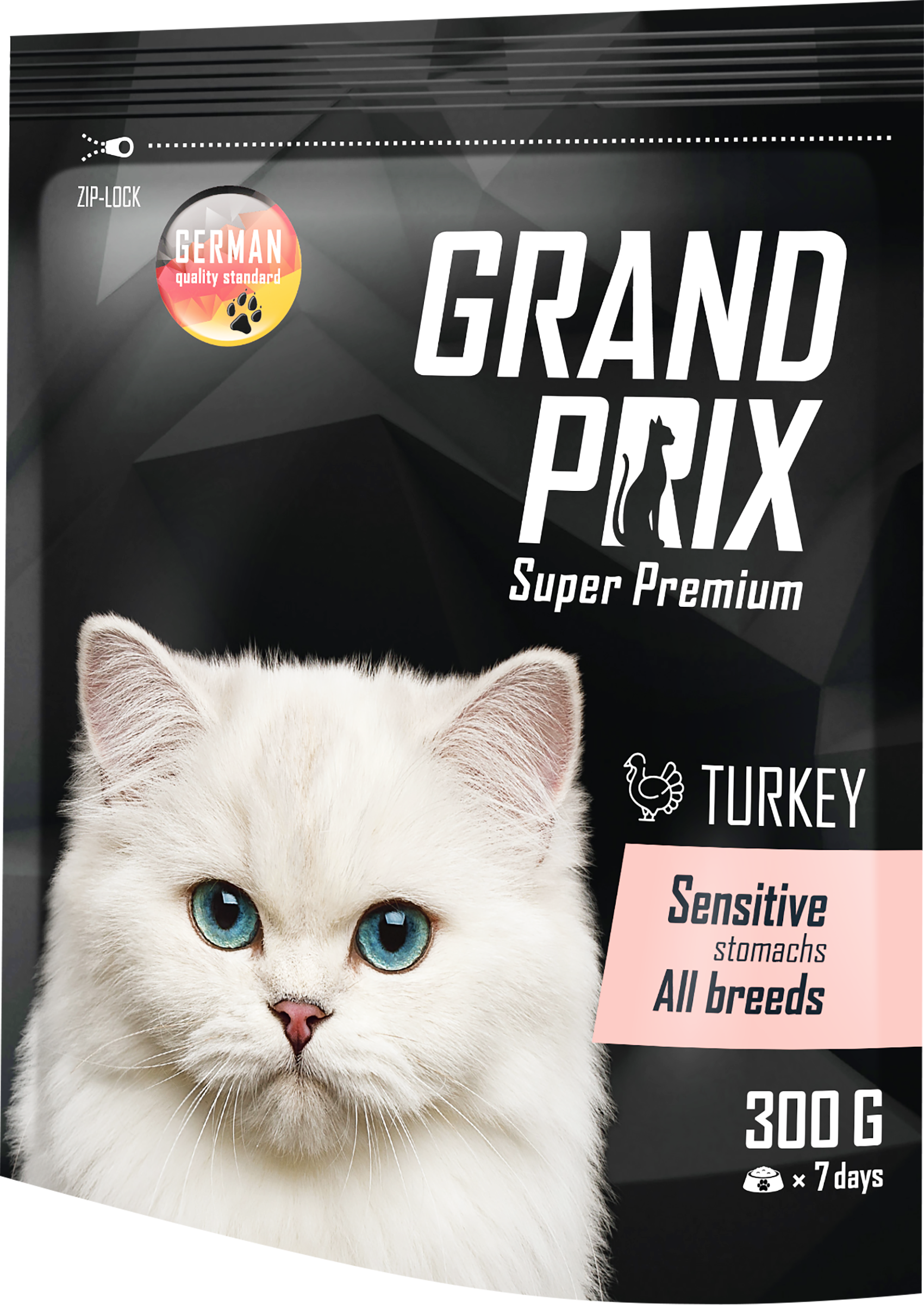 Изображение товара Корм сухой GRAND PRIX Sensitive с индейкой для взрослых кошек 300 г