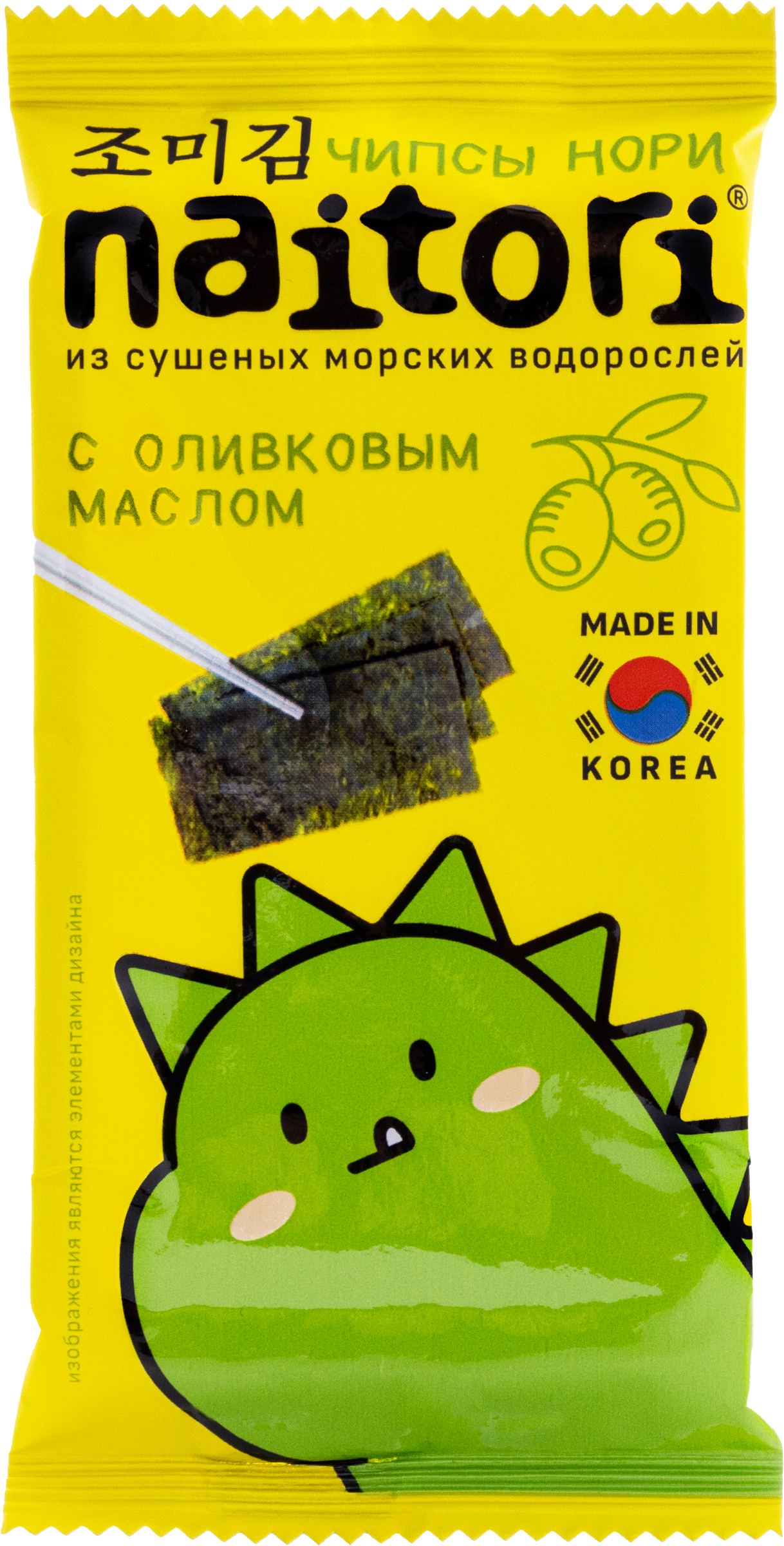 Изображение товара Чипсы нори NAITORI с оливковым маслом 3г - полезный морской перекус для суши и роллов