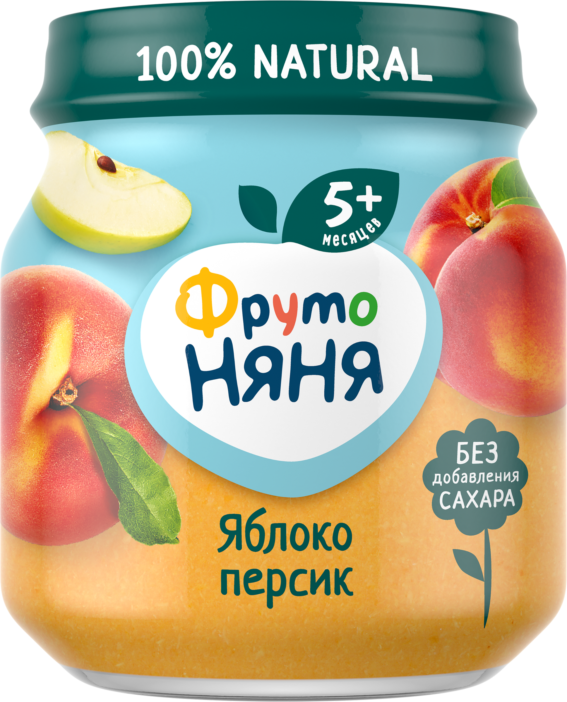 Изображение товара Пюре фруктовое ФРУТОНЯНЯ Яблоко, персик, с 5 месяцев, 100г Изображение товара Пюре фруктовое ФРУТОНЯНЯ Яблоко, персик, с 5 месяцев, 100г