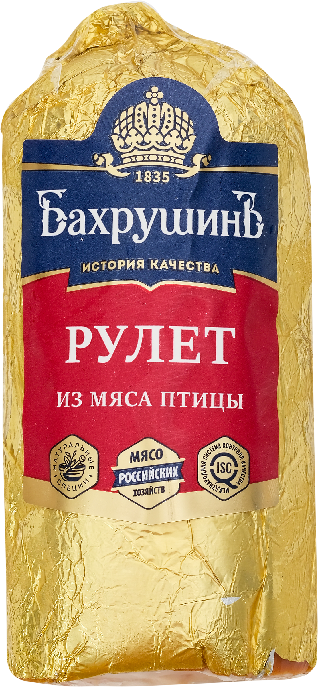 Изображение товара Рулет куриный вареный БАХРУШИНЪ 300г - полезный деликатес из натурального мяса