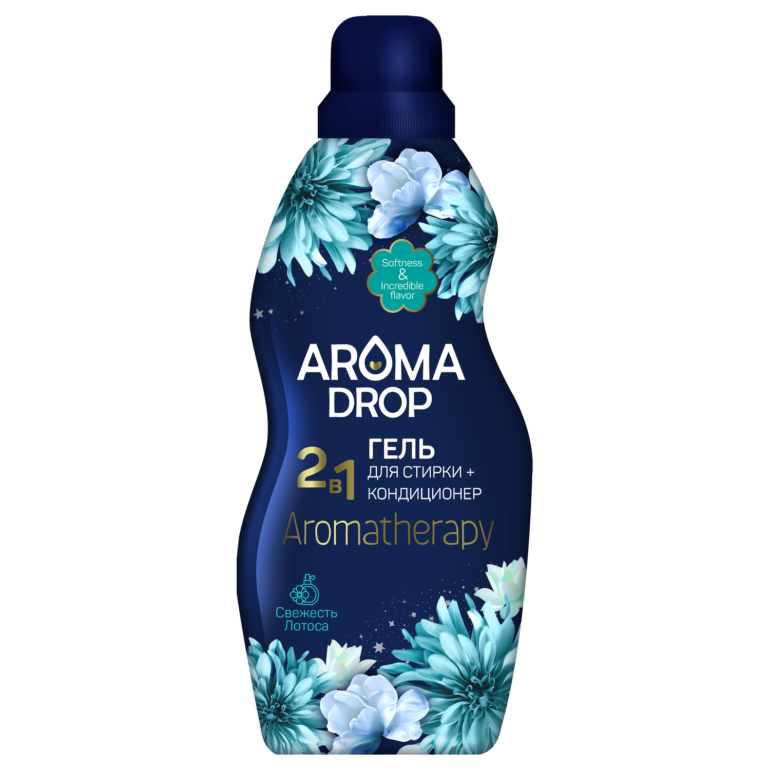 Изображение товара Гель для стирки AROMA DROP Свежесть лотоса 2в1, кондиционер, 1л