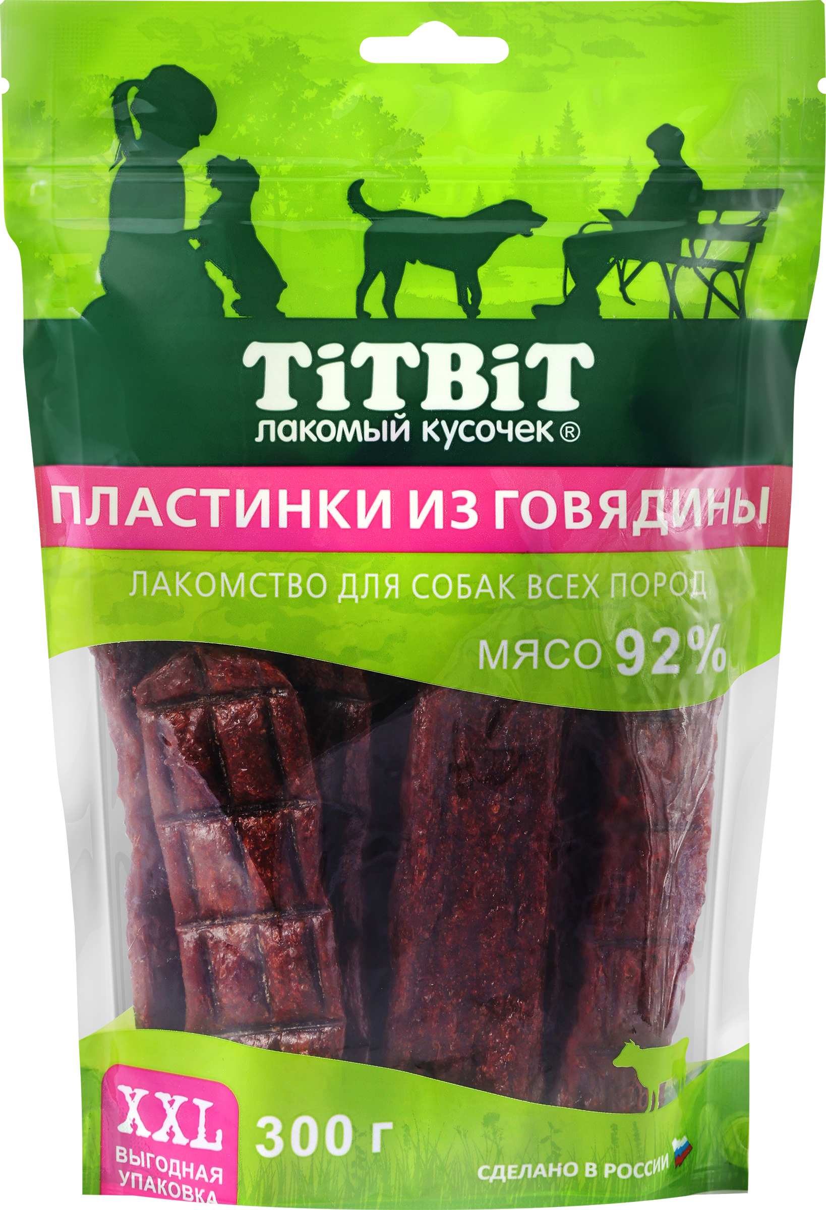 Изображение товара Лакомства для взрослых собак TITBIT XXL пластинки из говядины 300 г