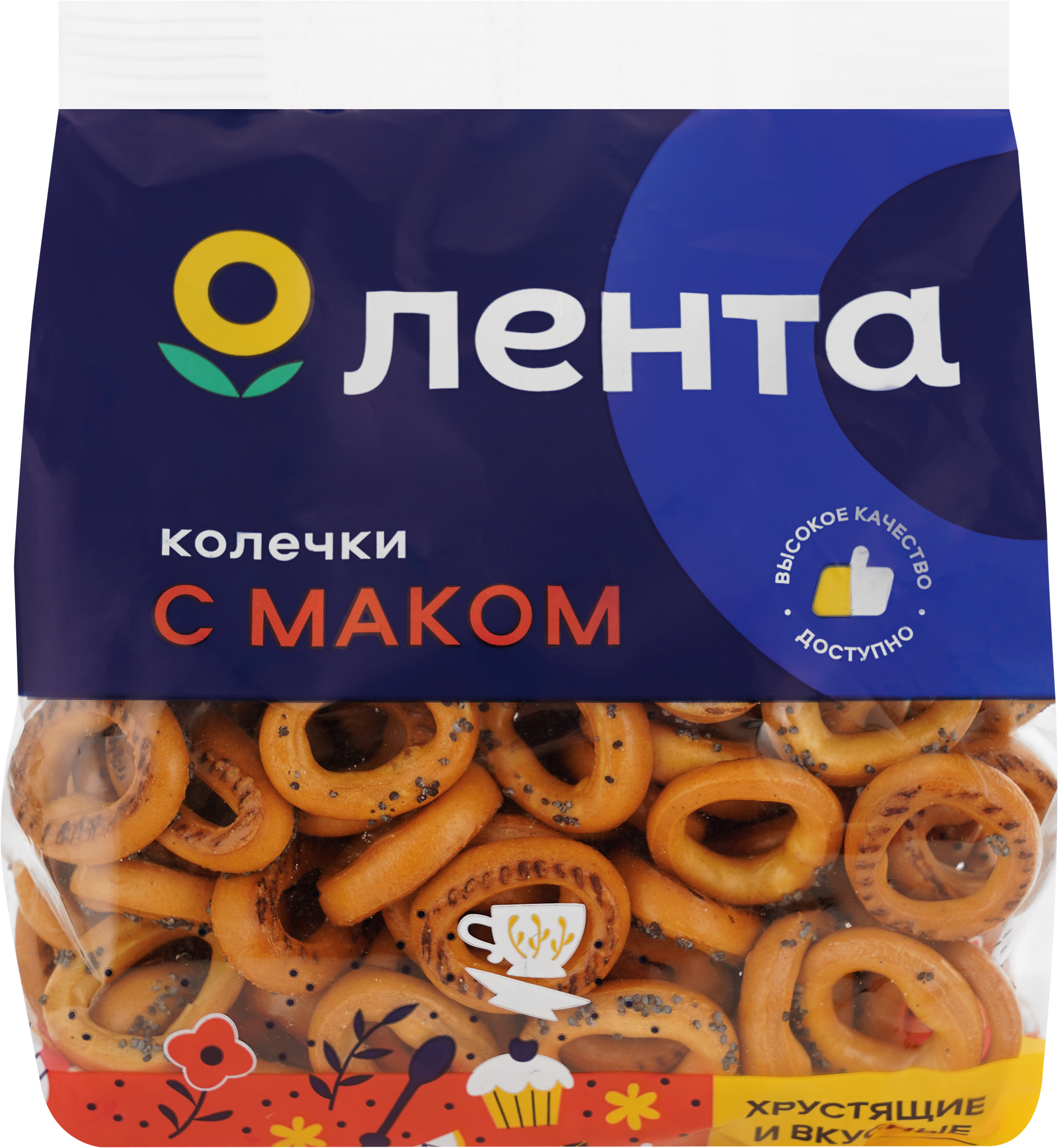 Изображение товара Колечки ЛЕНТА с маком, 200г Изображение товара Колечки ЛЕНТА с маком, 200г