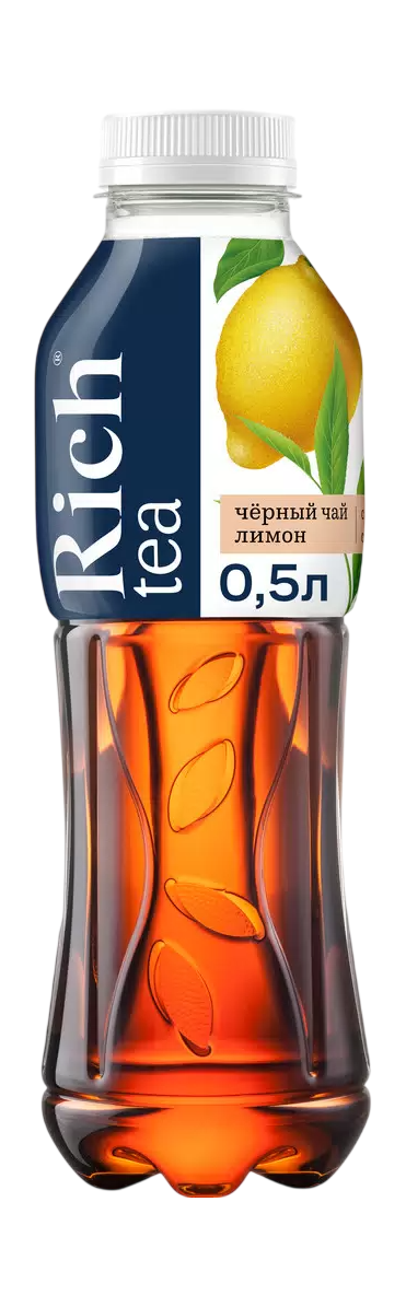 Изображение товара Напиток RICH Черный чай Лимон 0. 5л - натуральный и освежающий