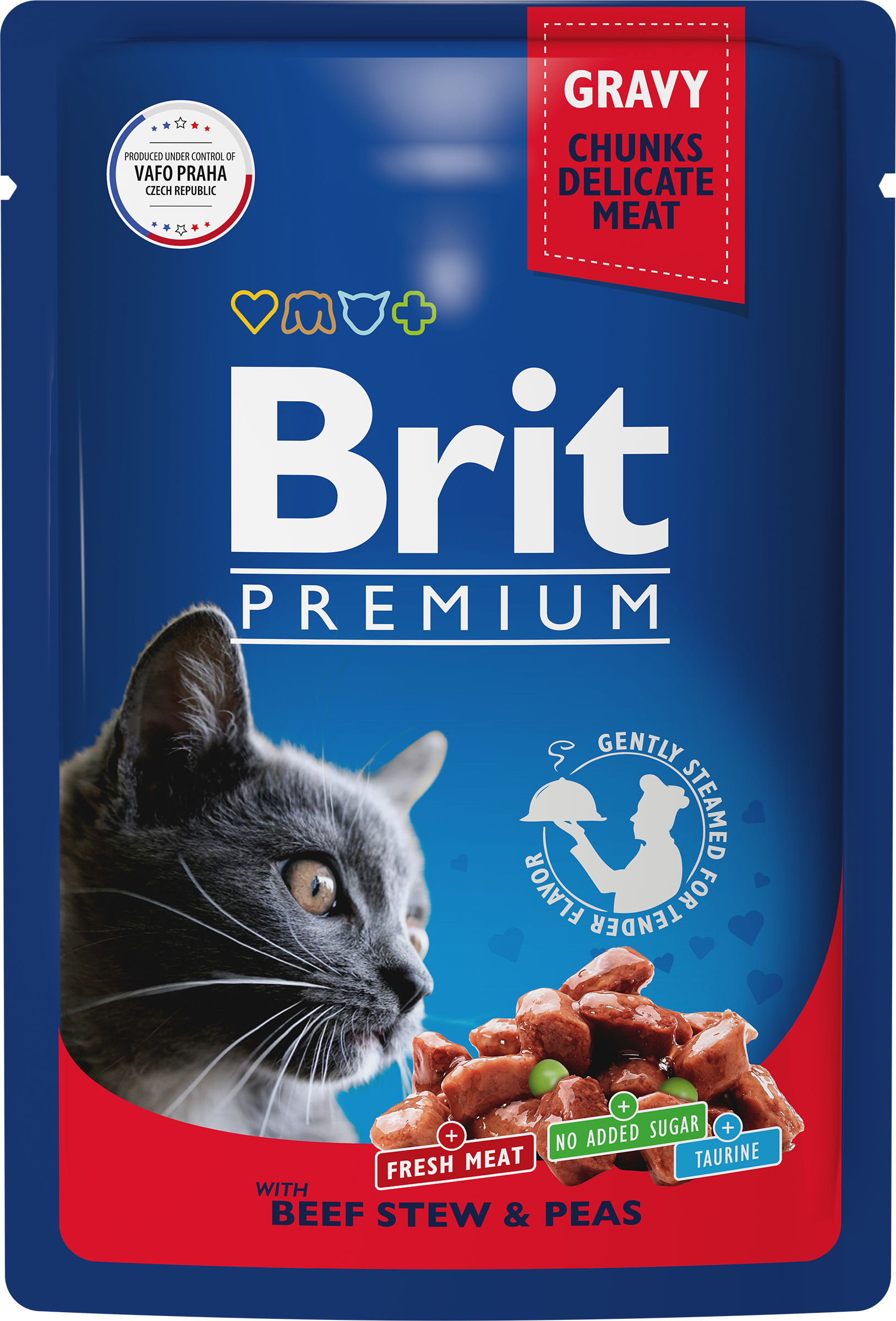 Изображение товара Корм консервированный для кошек BRIT Premium Говядина и горошек 85г Изображение товара Корм консервированный для кошек BRIT Premium Говядина и горошек 85г