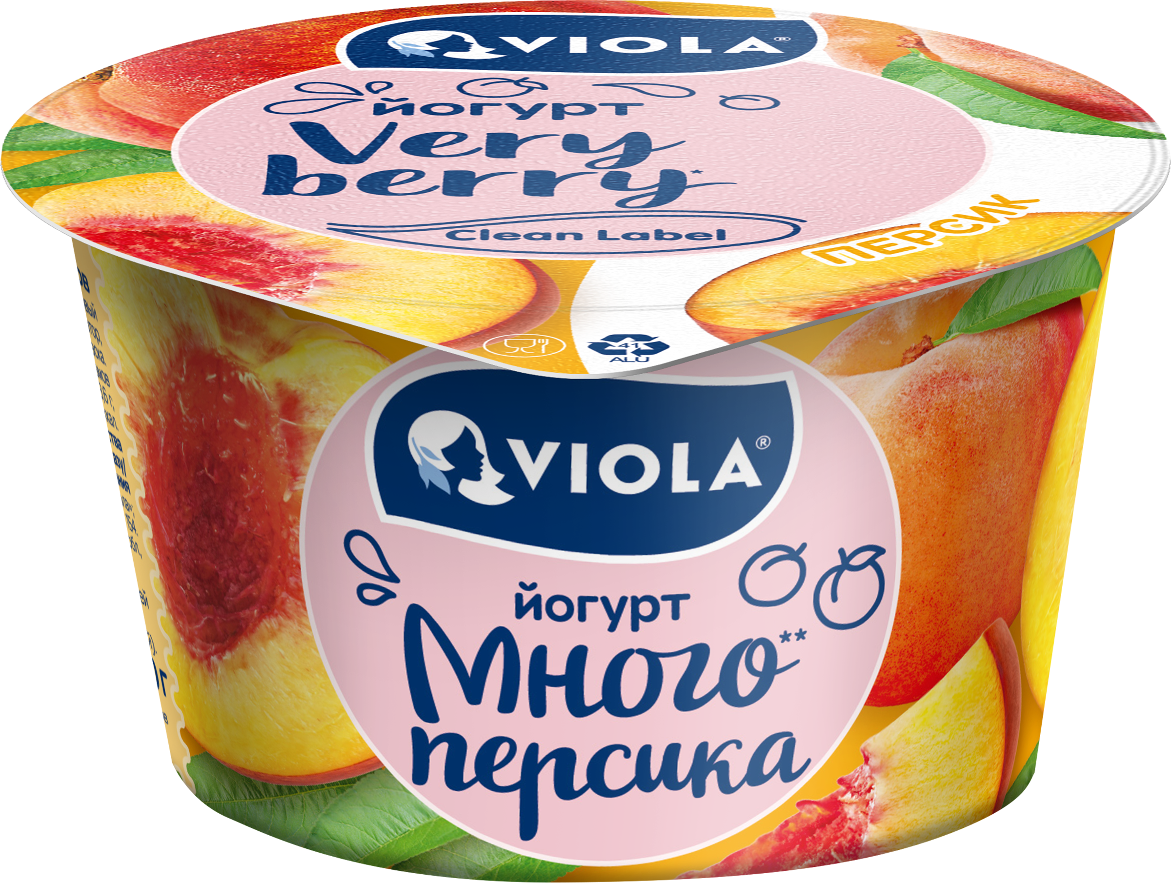 Изображение товара Йогурт VIOLA с персиком 2,6% натуральный и полезный, 180г Изображение товара Йогурт VIOLA с персиком 2,6% натуральный и полезный, 180г