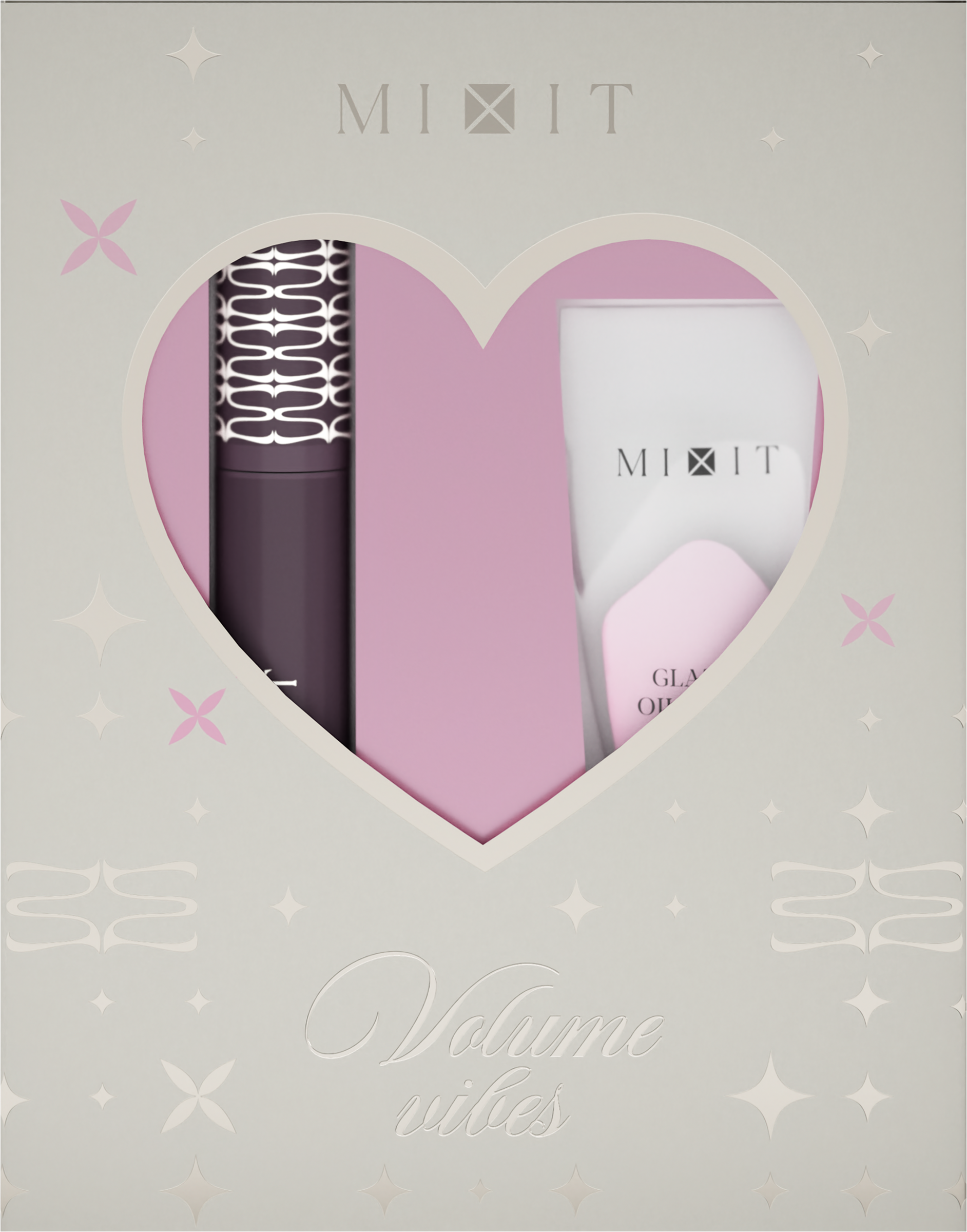 Изображение товара Набор подарочный MIXIT Make Up Volume Vibes, Тушь для ресниц, 11,4г+Масло для губ, 50мл Изображение товара Набор подарочный MIXIT Make Up Volume Vibes, Тушь для ресниц, 11,4г+Масло для губ, 50мл