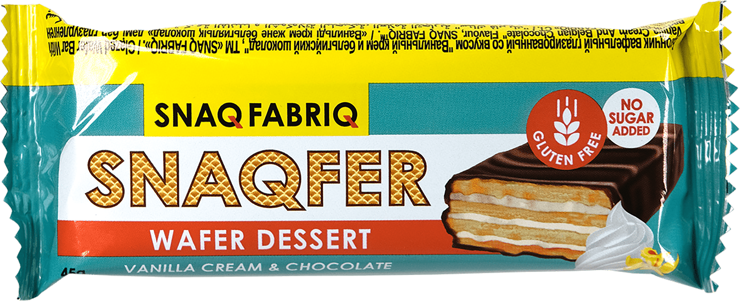 Изображение товара Вафельный батончик SNAQ FABRIQ ванильный крем и бельгийский шоколад 45г Изображение товара Вафельный батончик SNAQ FABRIQ ванильный крем и бельгийский шоколад 45г