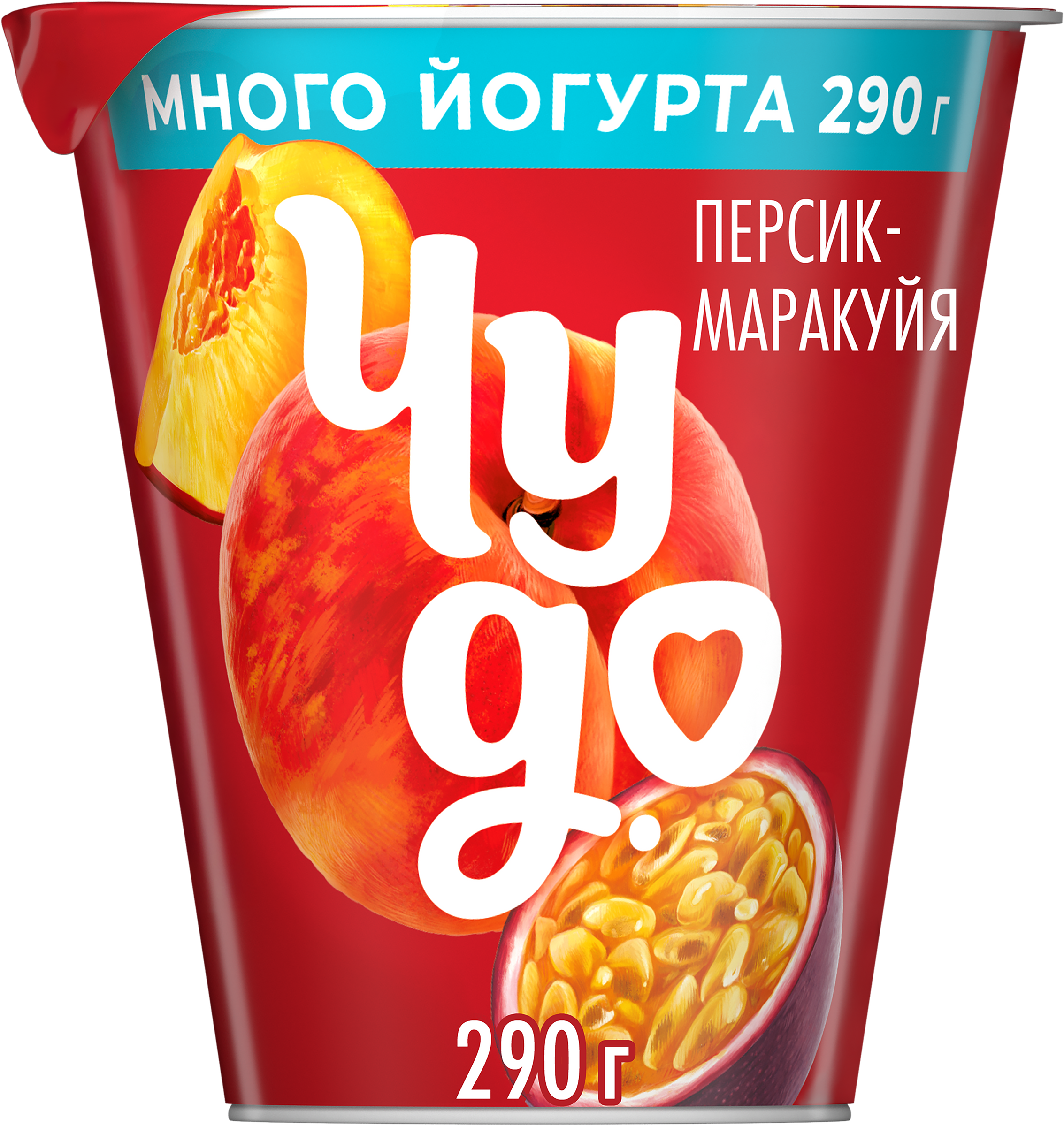 Изображение товара Йогурт ЧУДО Персик-маракуя 2%, без змж, 290г