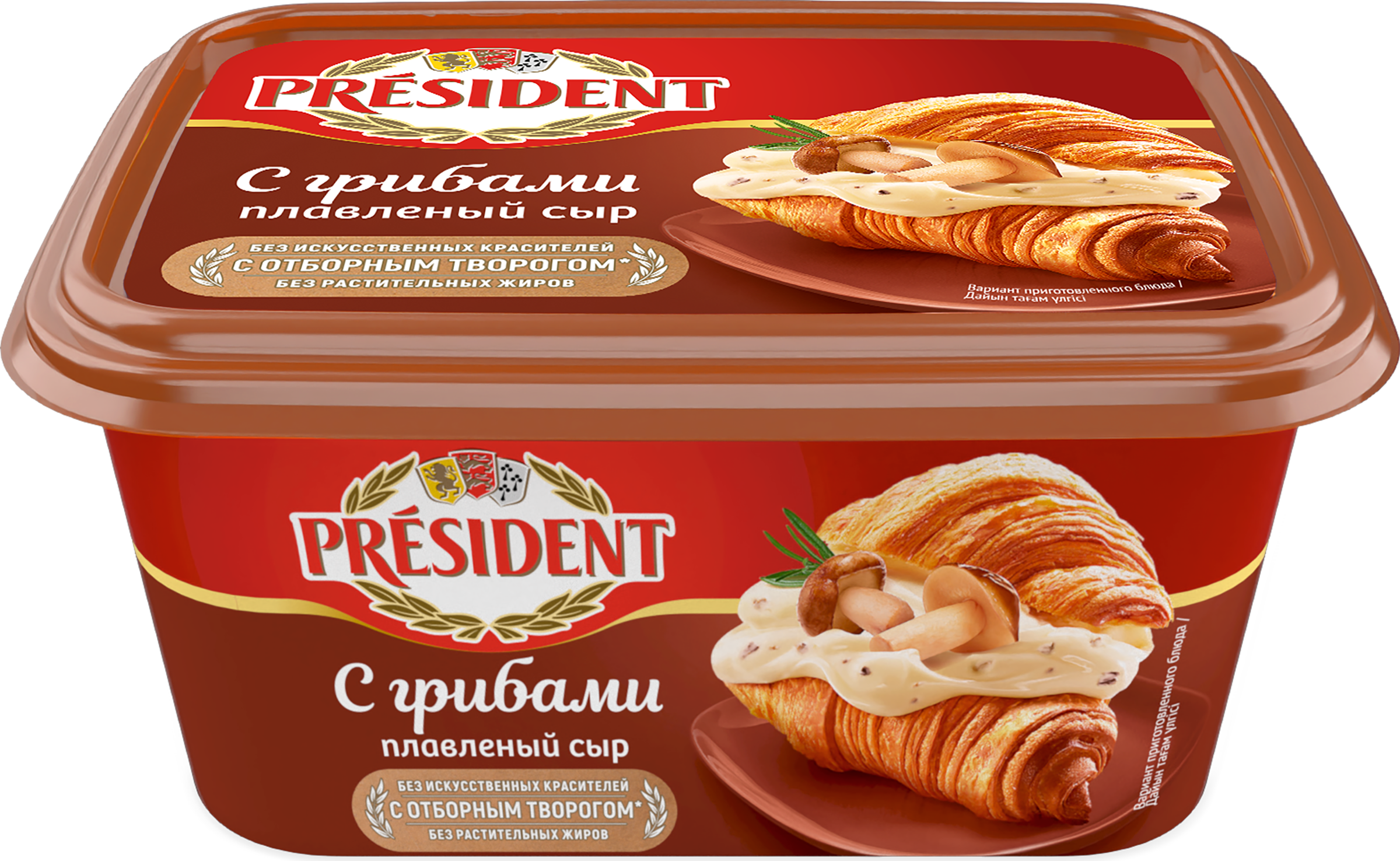 Изображение товара Плавленый сыр PRESIDENT с грибами 45%, 400г, Россия, мягкий, с добавками Изображение товара Плавленый сыр PRESIDENT с грибами 45%, 400г, Россия, мягкий, с добавками