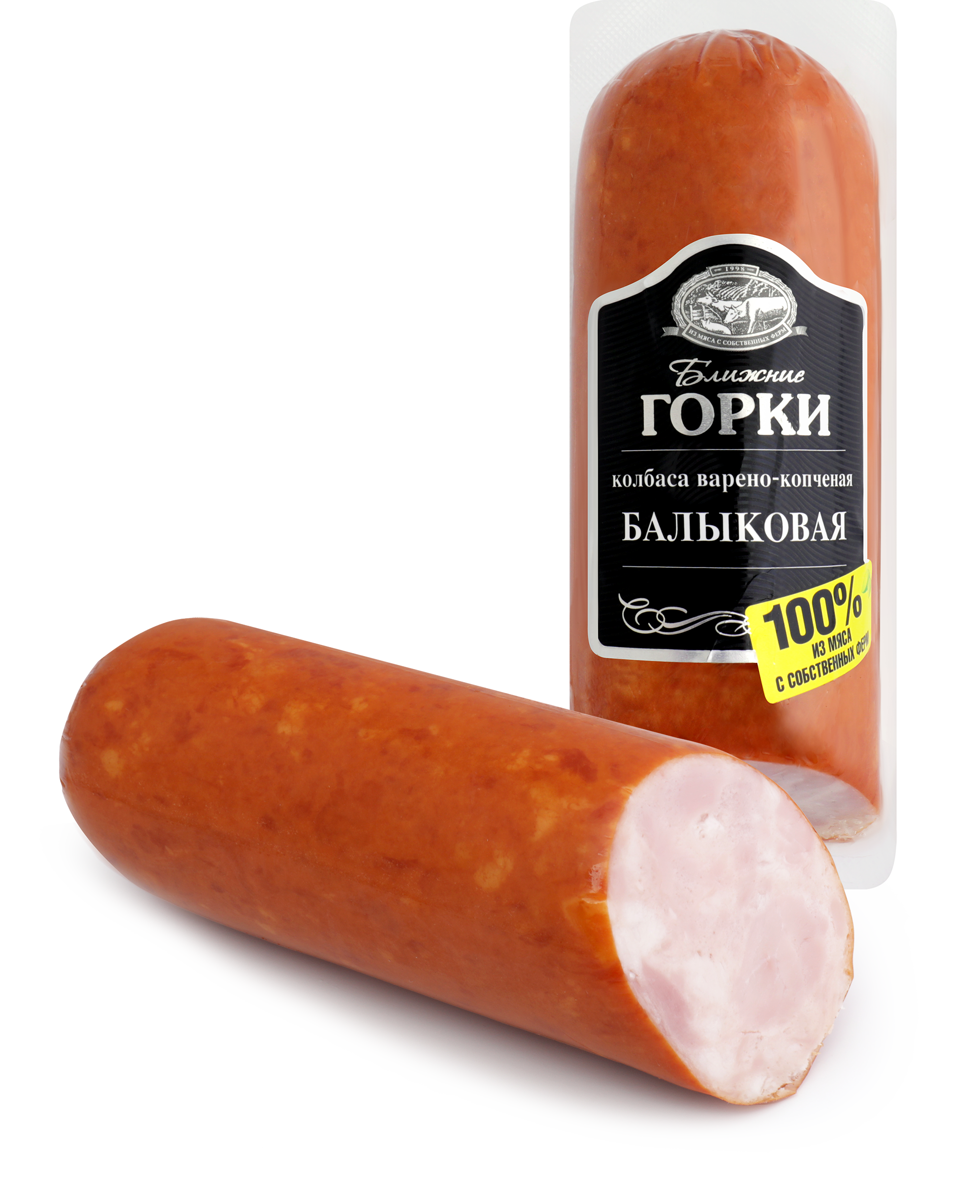 Изображение товара Колбаса варено-копченая БЛИЖНИЕ ГОРКИ Балыковая, 350г