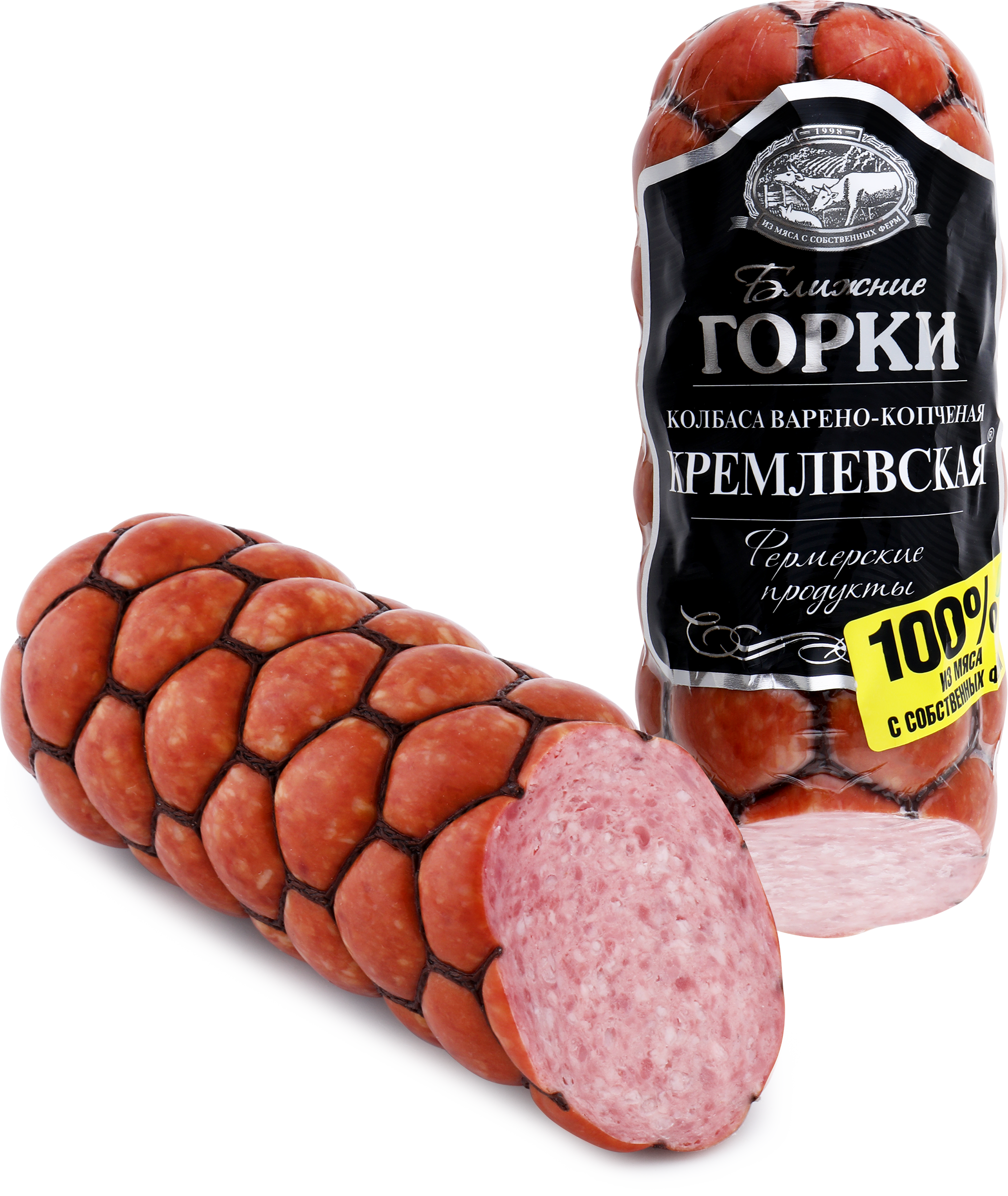 Изображение товара Колбаса варено-копченая БЛИЖНИЕ ГОРКИ Кремлевская, 350г