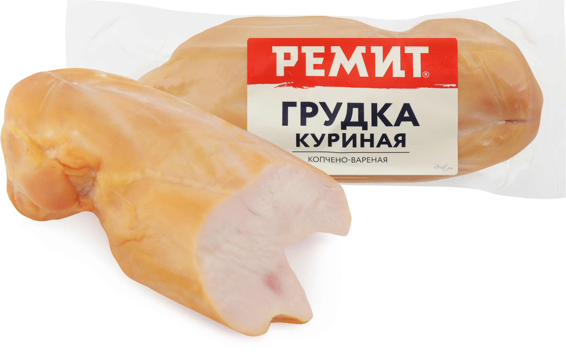 Изображение товара Грудка куриная копчено-вареная РЕМИТ весовая деликатес Изображение товара Грудка куриная копчено-вареная РЕМИТ весовая деликатес