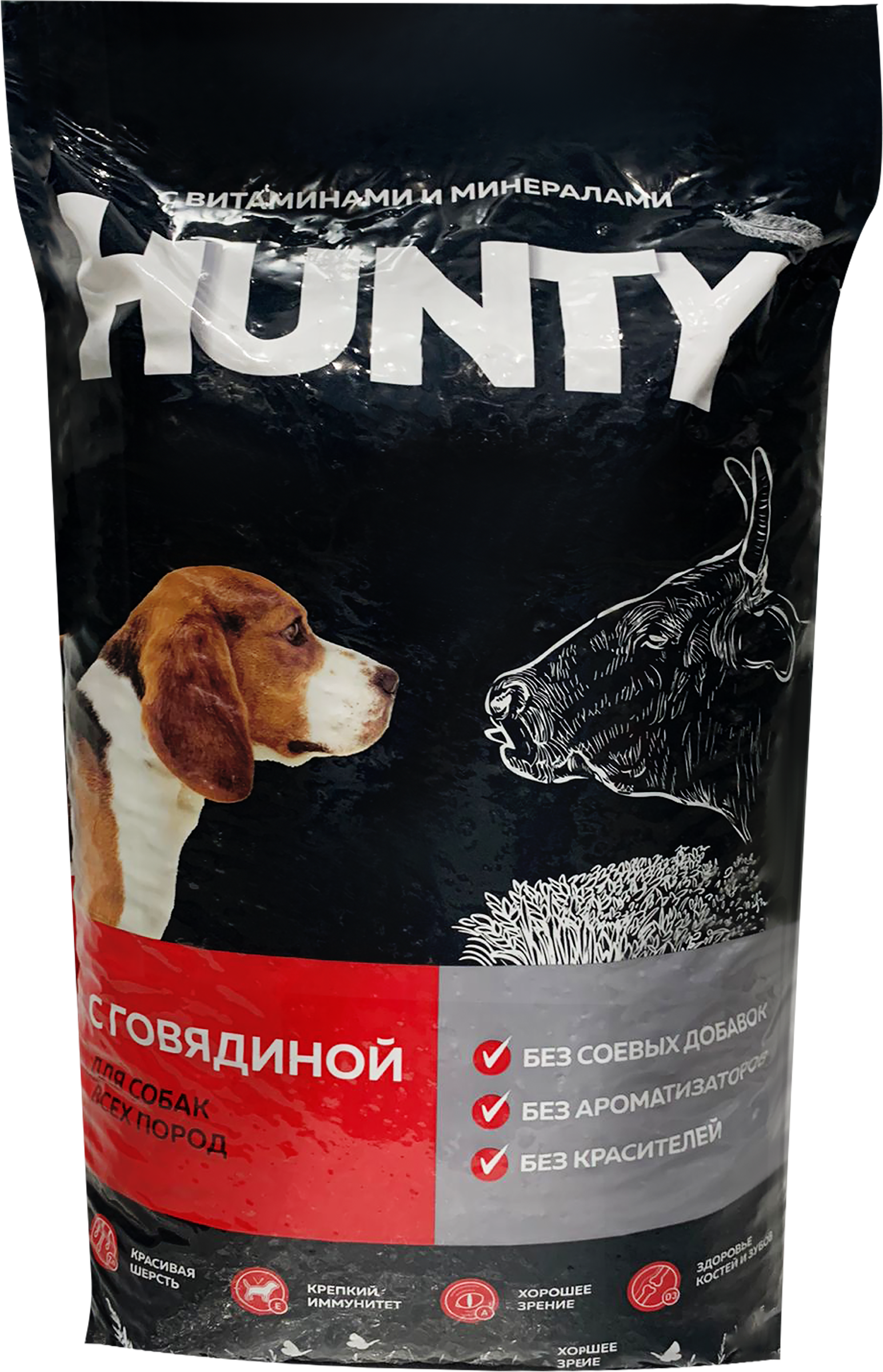 Изображение товара Корм сухой для взрослых собак HUNTY с говядиной 10кг для всех пород Изображение товара Корм сухой для взрослых собак HUNTY с говядиной 10кг для всех пород