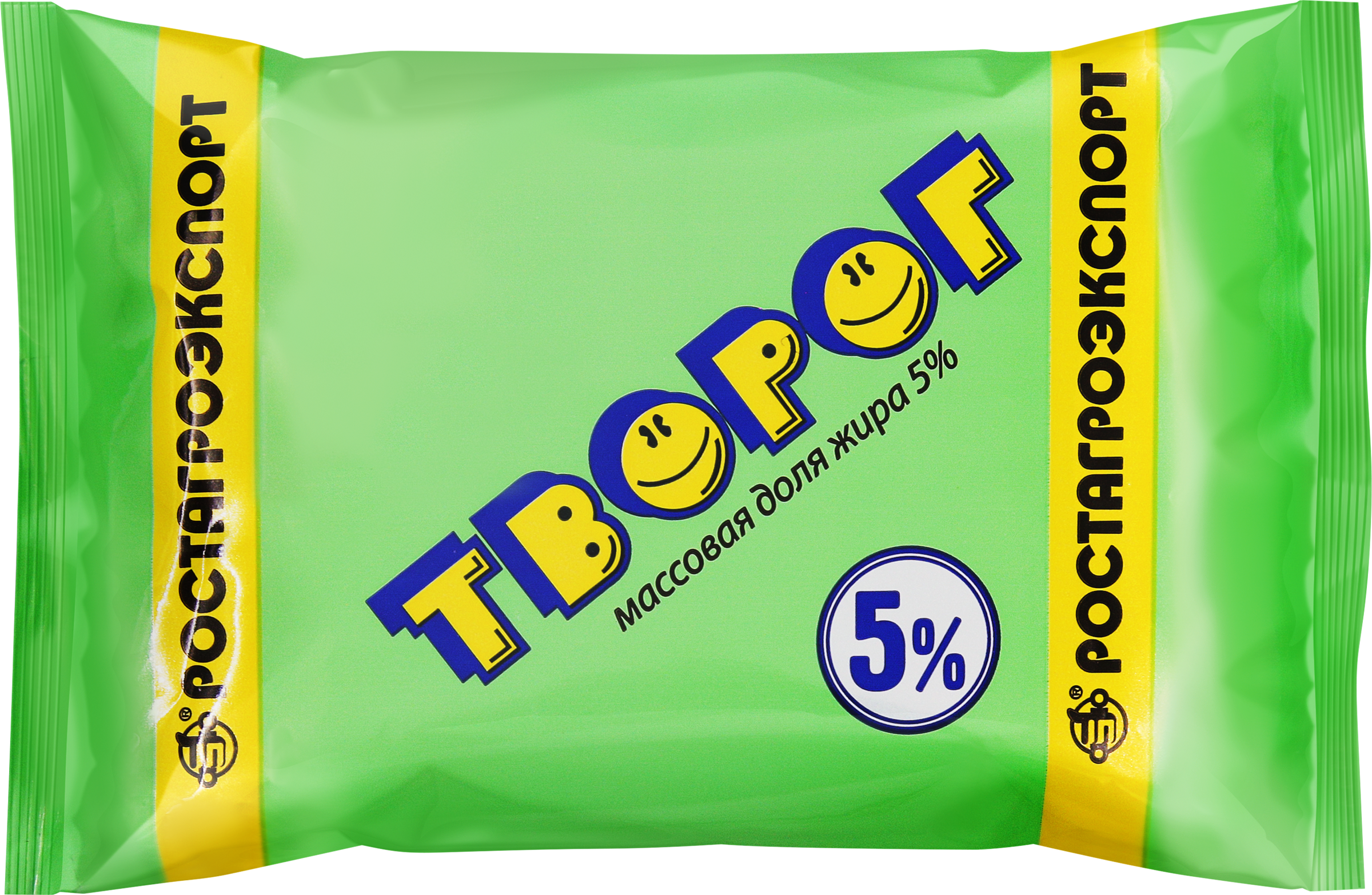 Изображение товара Творог РОСТАГРОЭКСПОРТ 5% без змж, 180г натуральный высокобелковый продукт