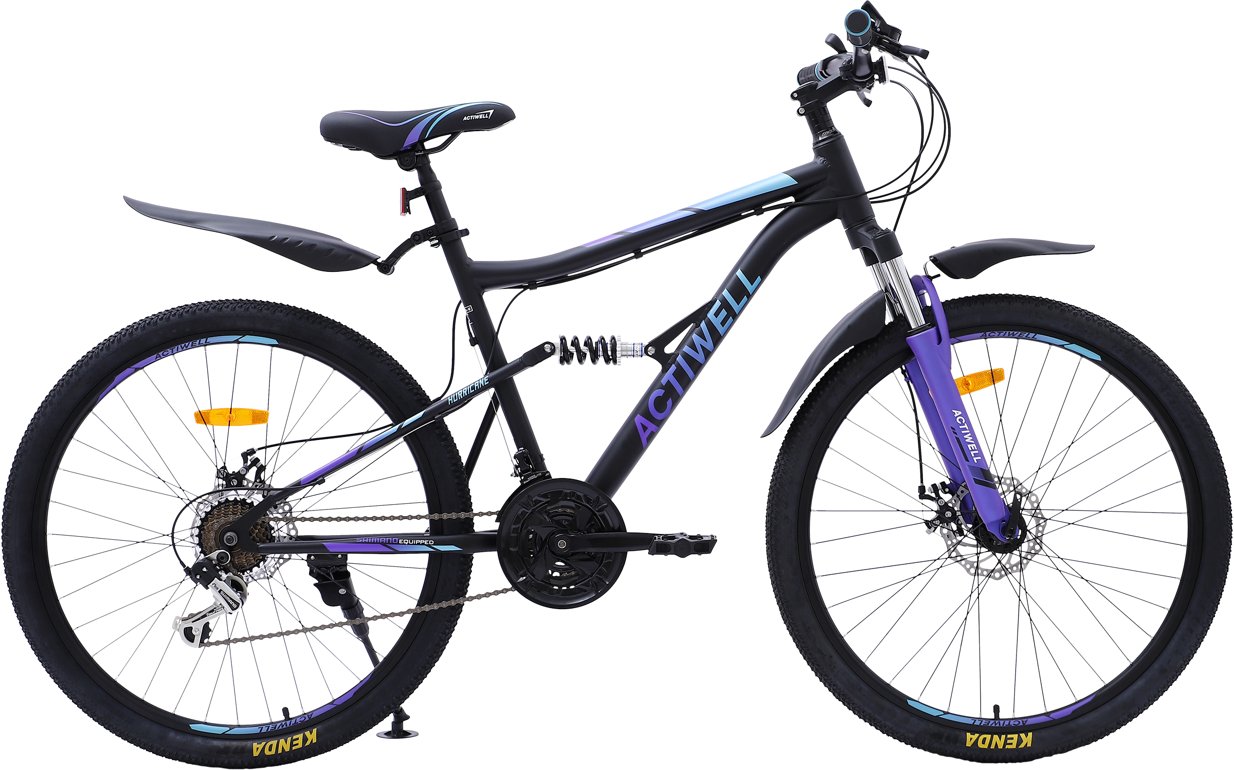 Изображение товара Велосипед горный ACTIWELL Hurricane, 27,5" 21 скорость, графитный, фиолетово-голубой, Арт. HUR26AL-U Изображение товара Велосипед горный ACTIWELL Hurricane, 27,5" 21 скорость, графитный, фиолетово-голубой, Арт. HUR26AL-U
