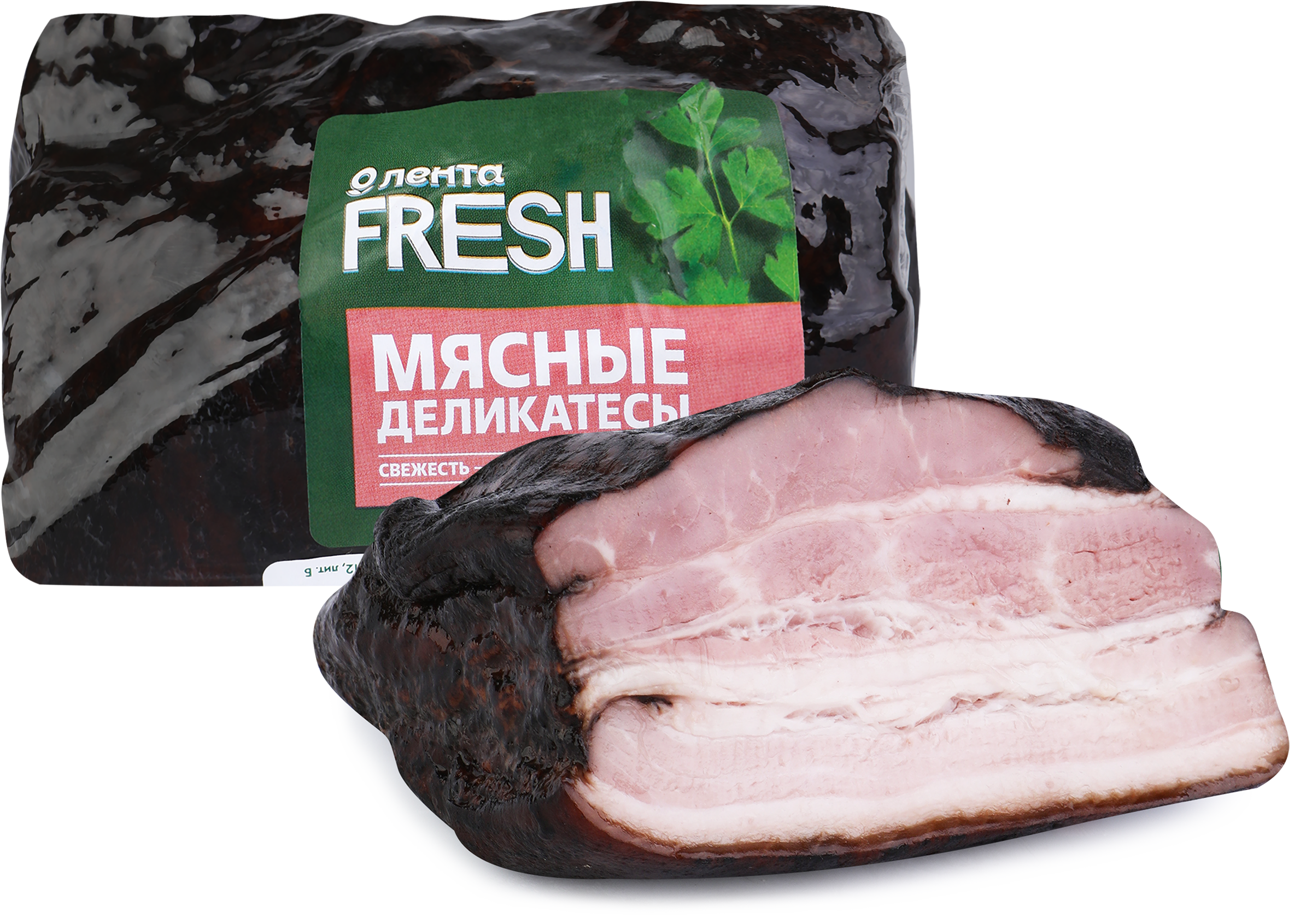 Изображение товара Грудинка копчено-вареная ЛЕНТА FRESH Домашняя весовая, деликатес из свинины Изображение товара Грудинка копчено-вареная ЛЕНТА FRESH Домашняя весовая, деликатес из свинины