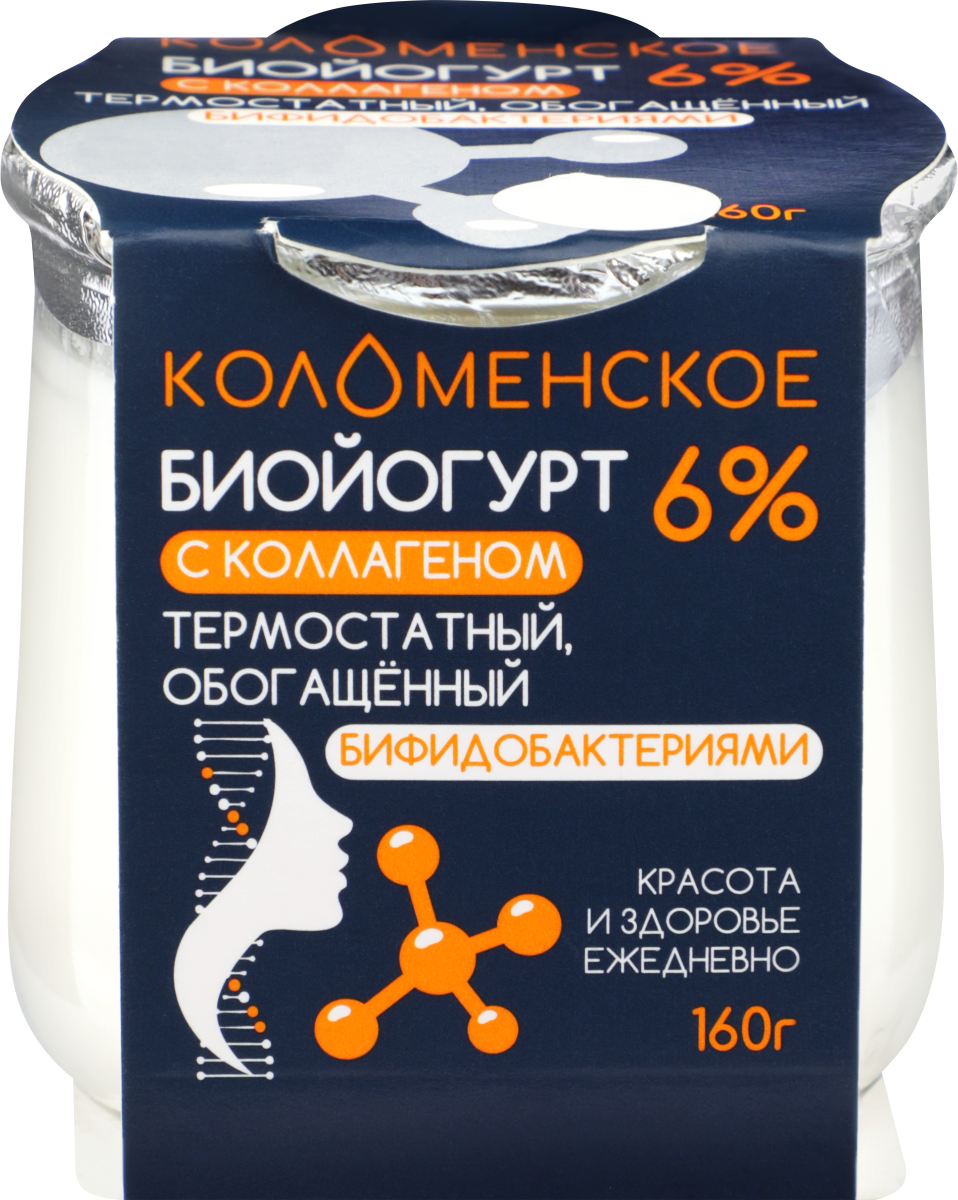 Изображение товара Биойогурт термостатный КОЛОМЕНСКИЙ с коллагеном, обогащенный бифидобактериями 6%, без змж, 160г Изображение товара Биойогурт термостатный КОЛОМЕНСКИЙ с коллагеном, обогащенный бифидобактериями 6%, без змж, 160г