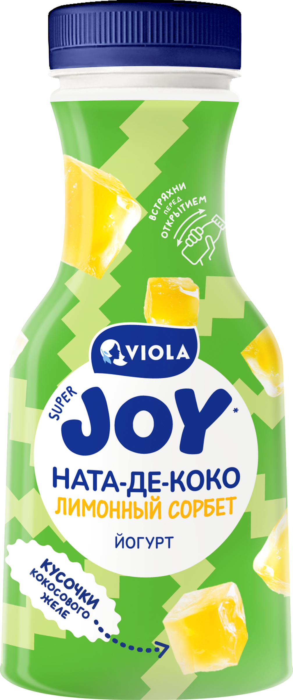 Изображение товара Йогурт питьевой VIOLA Лимонный сорбет, безлактозный 1,1%, без змж, 250г