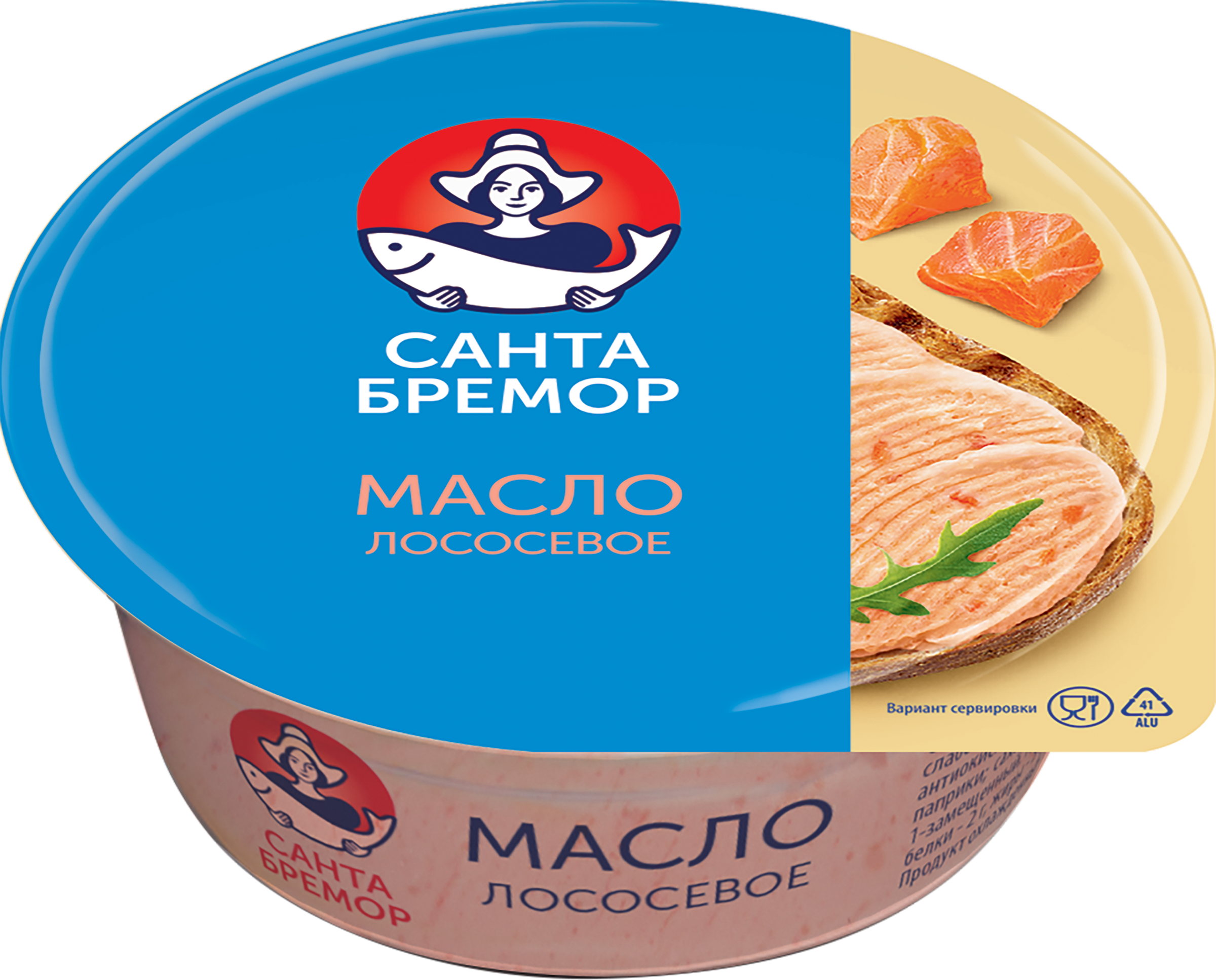 Изображение товара Масло лососевое САНТА БРЕМОР Бутербродное, 100г Изображение товара Масло лососевое САНТА БРЕМОР Бутербродное, 100г