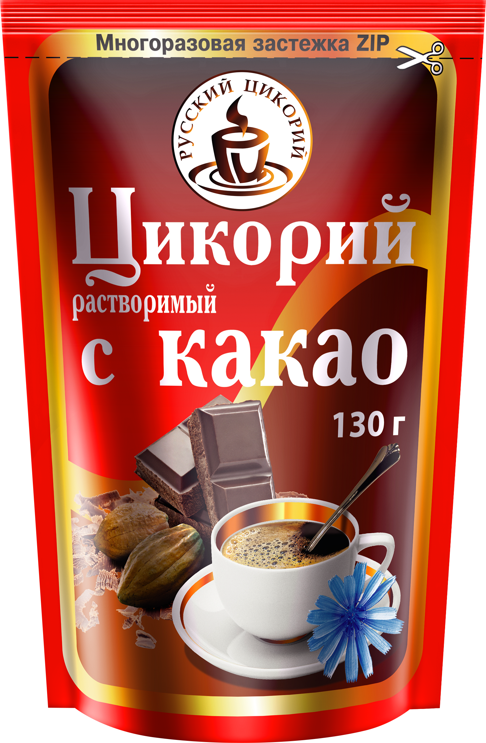 Изображение товара Растворимый цикорий с какао РУССКИЙ ЦИКОРИЙ, 130г, полезный напиток без кофеина
