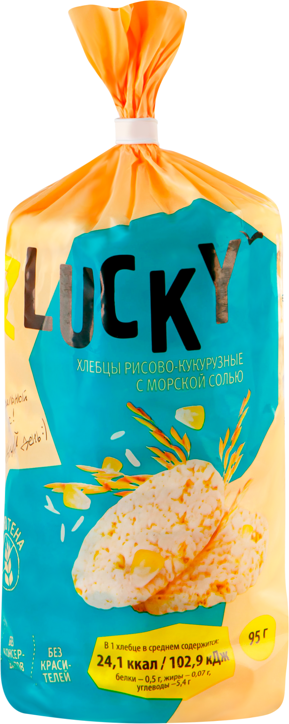 Изображение товара Хлебцы рисово-кукурузные Z LUCKY с морской солью натуральный продукт Изображение товара Хлебцы рисово-кукурузные Z LUCKY с морской солью натуральный продукт