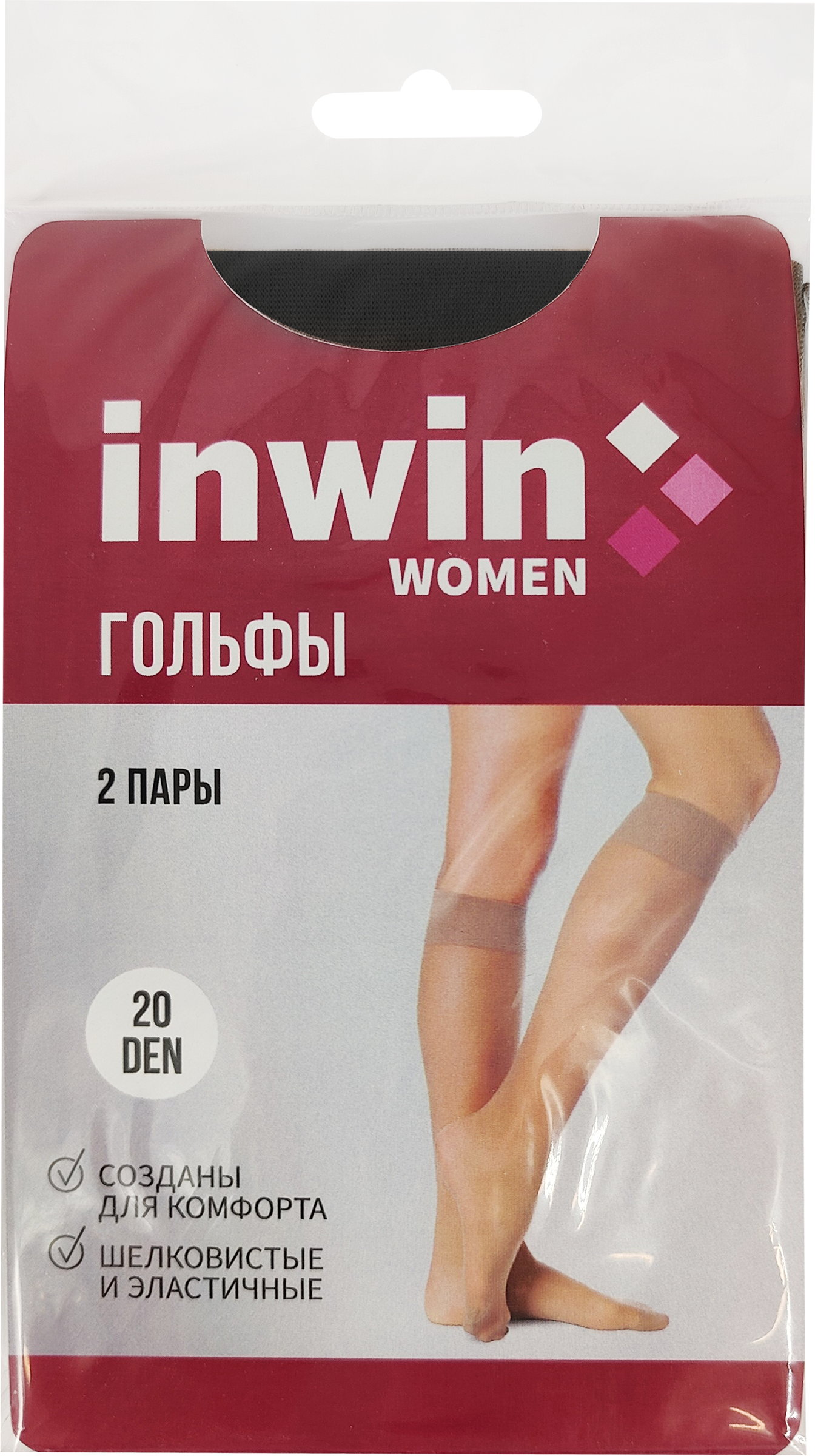 Изображение товара Гольфы женские INWIN р. 23-25 20 den nero, 2 пары
