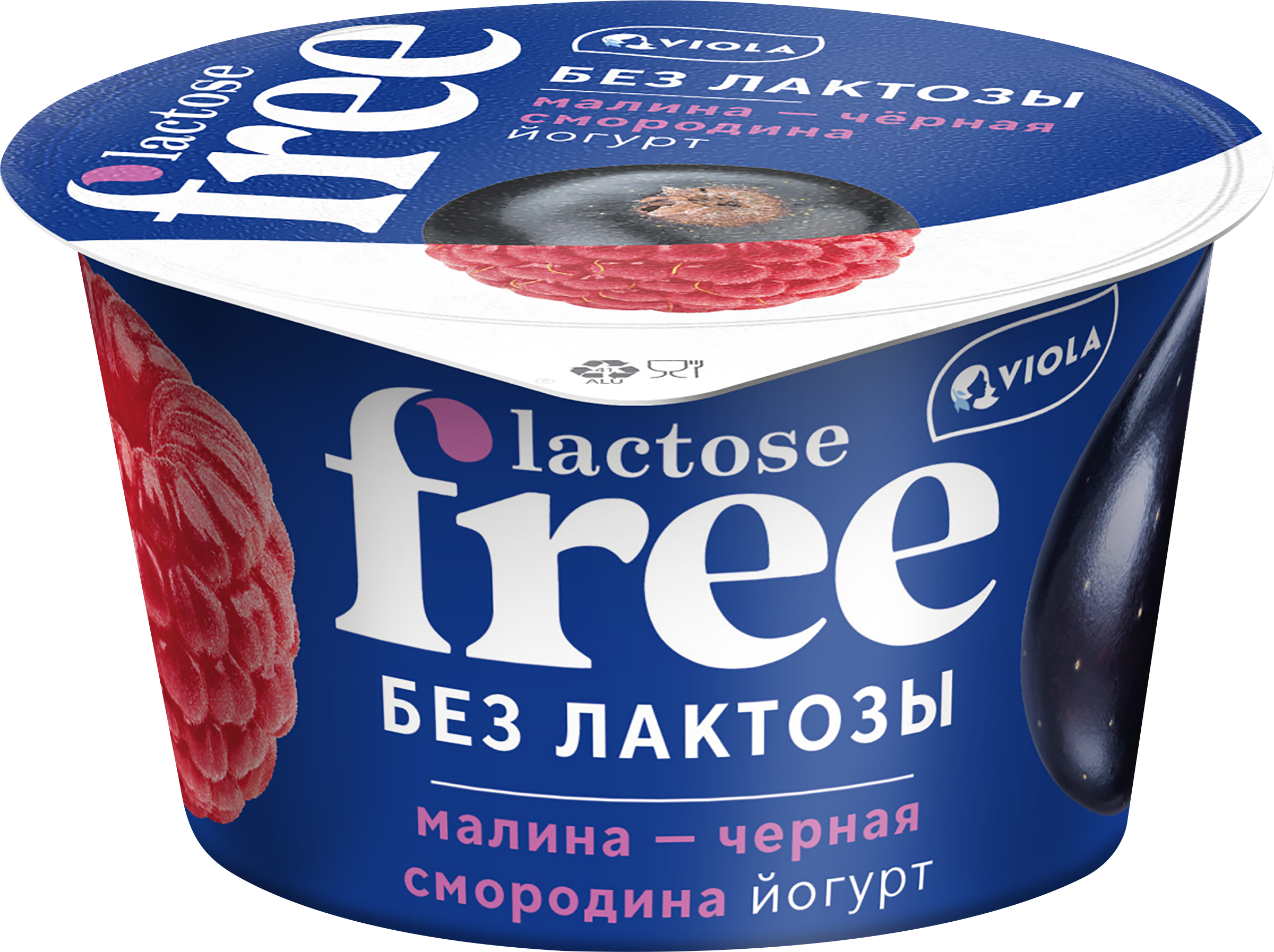 Изображение товара Йогурт VIOLA FREE безлактозный с наполнителем Малина и Черная смородина 180г Изображение товара Йогурт VIOLA FREE безлактозный с наполнителем Малина и Черная смородина 180г