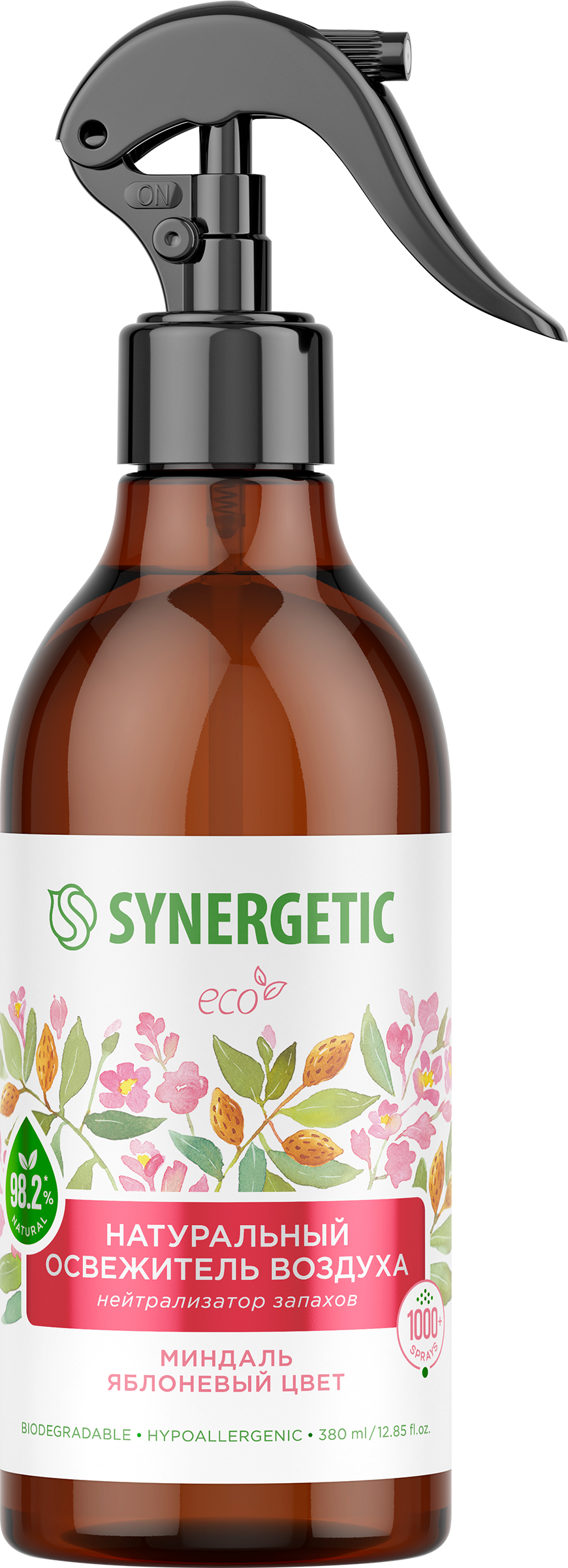 Изображение товара Освежитель воздуха SYNERGETIC Миндаль и яблоневый цвет 380мл Изображение товара Освежитель воздуха SYNERGETIC Миндаль и яблоневый цвет 380мл