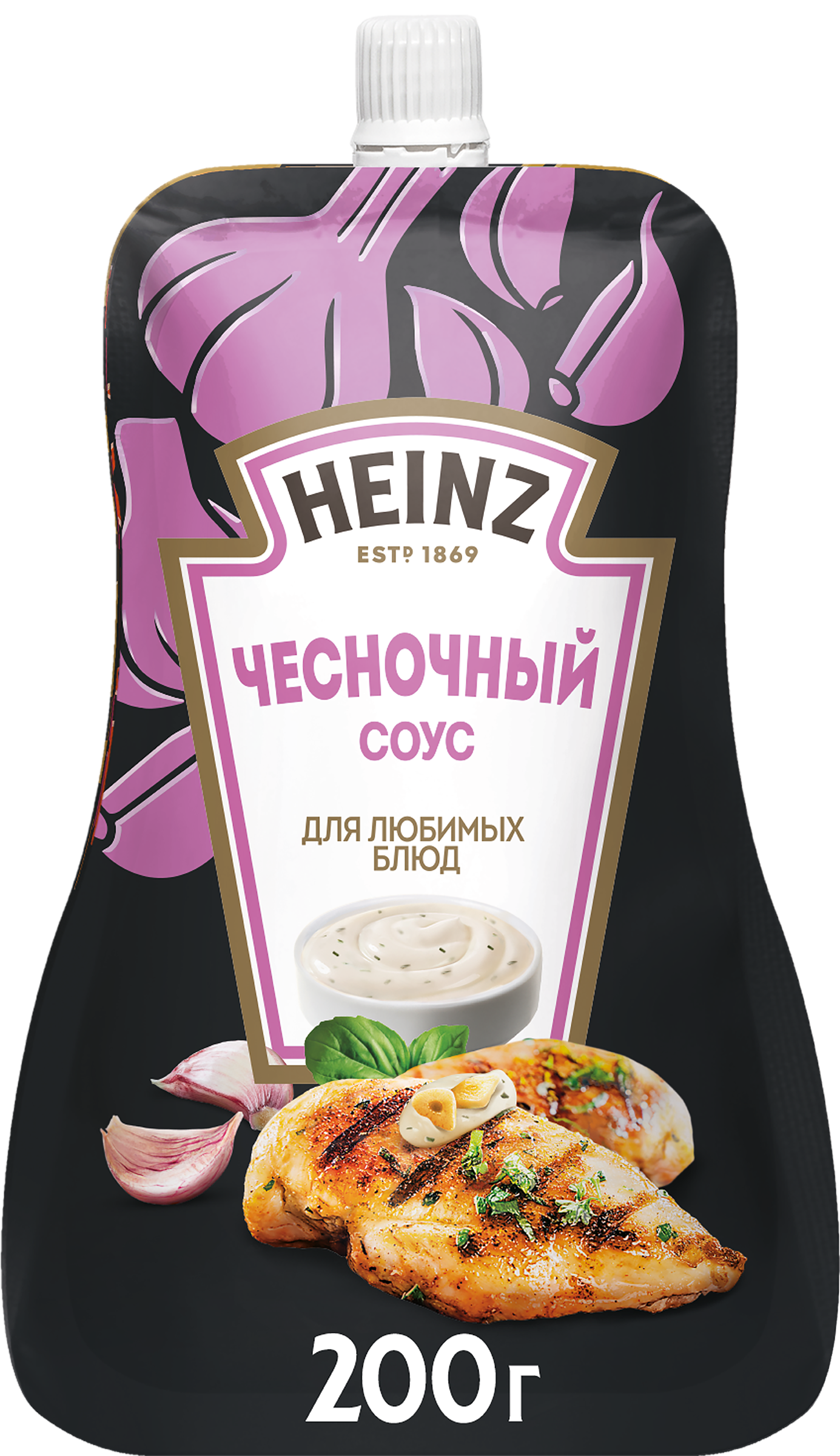 Изображение товара Соус HEINZ Чесночный на основе растительных масел 200 г дой-пак Изображение товара Соус HEINZ Чесночный на основе растительных масел 200 г дой-пак