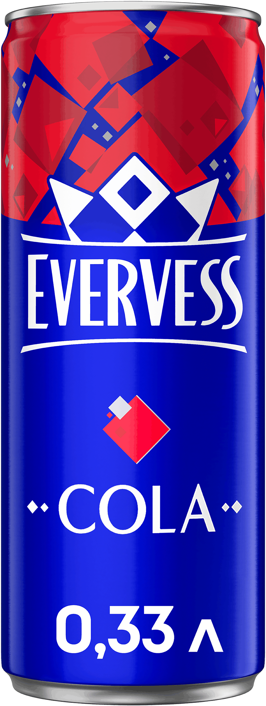 Изображение товара Газированный напиток EVERVESS Кола сильногазированный 0.33л банка Изображение товара Газированный напиток EVERVESS Кола сильногазированный 0.33л банка