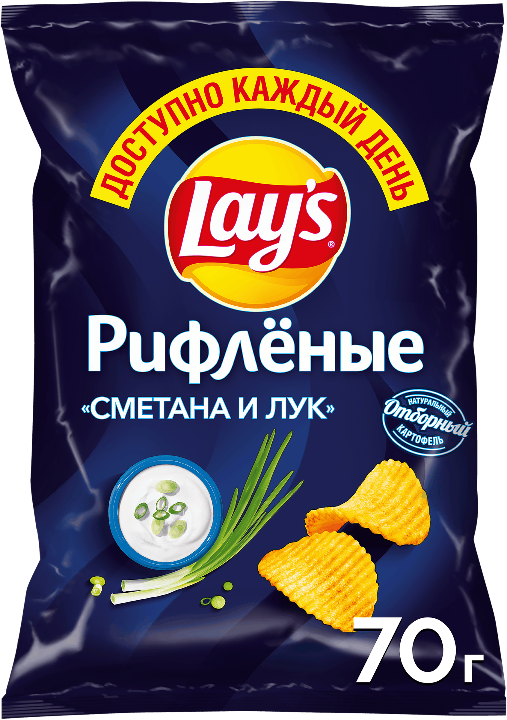 Изображение товара Чипсы LAY'S со вкусом сметаны и лука, 70г Изображение товара Чипсы LAY'S со вкусом сметаны и лука, 70г