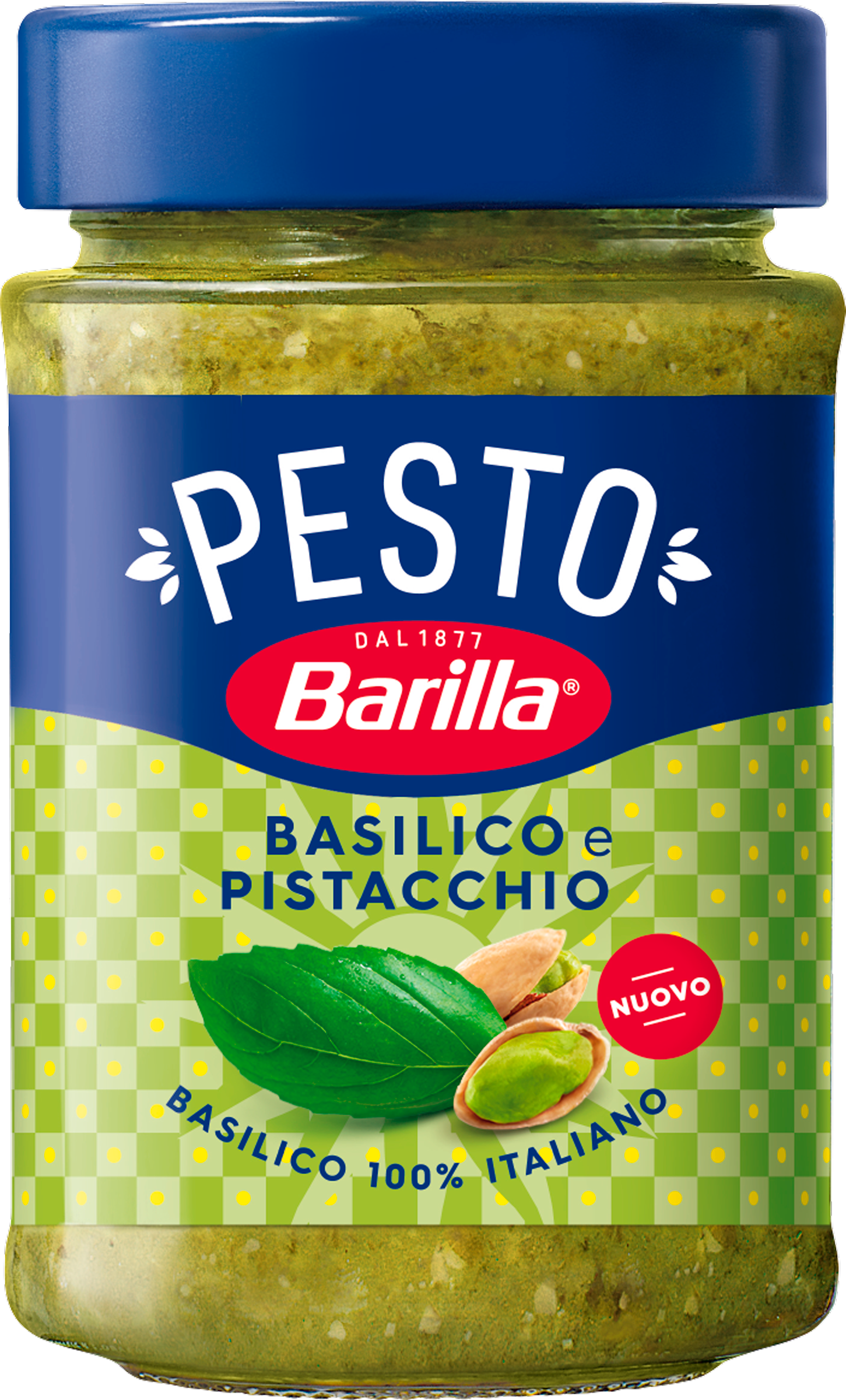 Изображение товара Соус для пасты BARILLA Pesto Basilico e Pistacchio 190г натуральный и ароматный Изображение товара Соус для пасты BARILLA Pesto Basilico e Pistacchio 190г натуральный и ароматный
