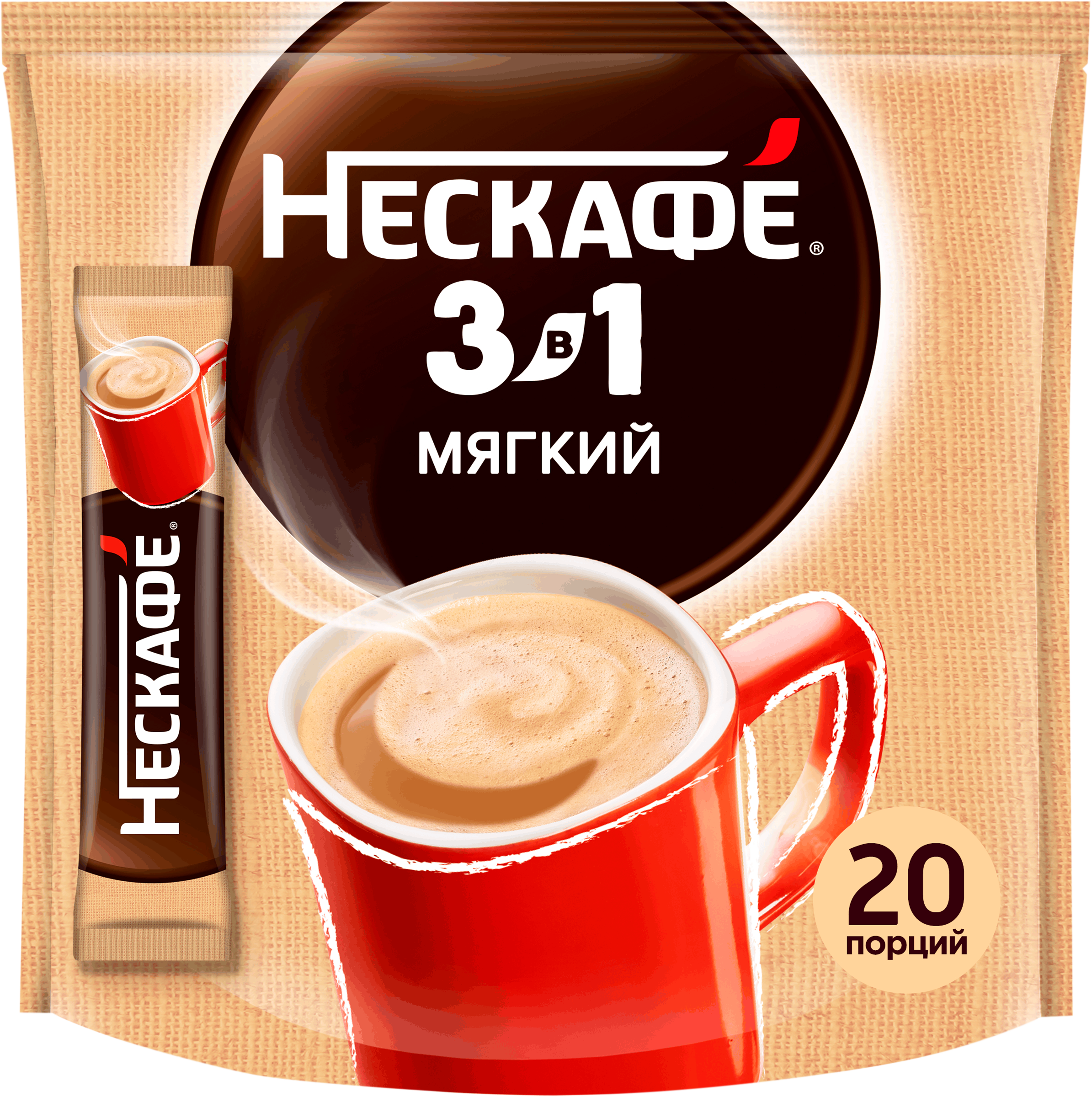 Изображение товара Кофейный напиток НЕСКАФЕ Мягкий 3в1 натуральный 290г растворимый