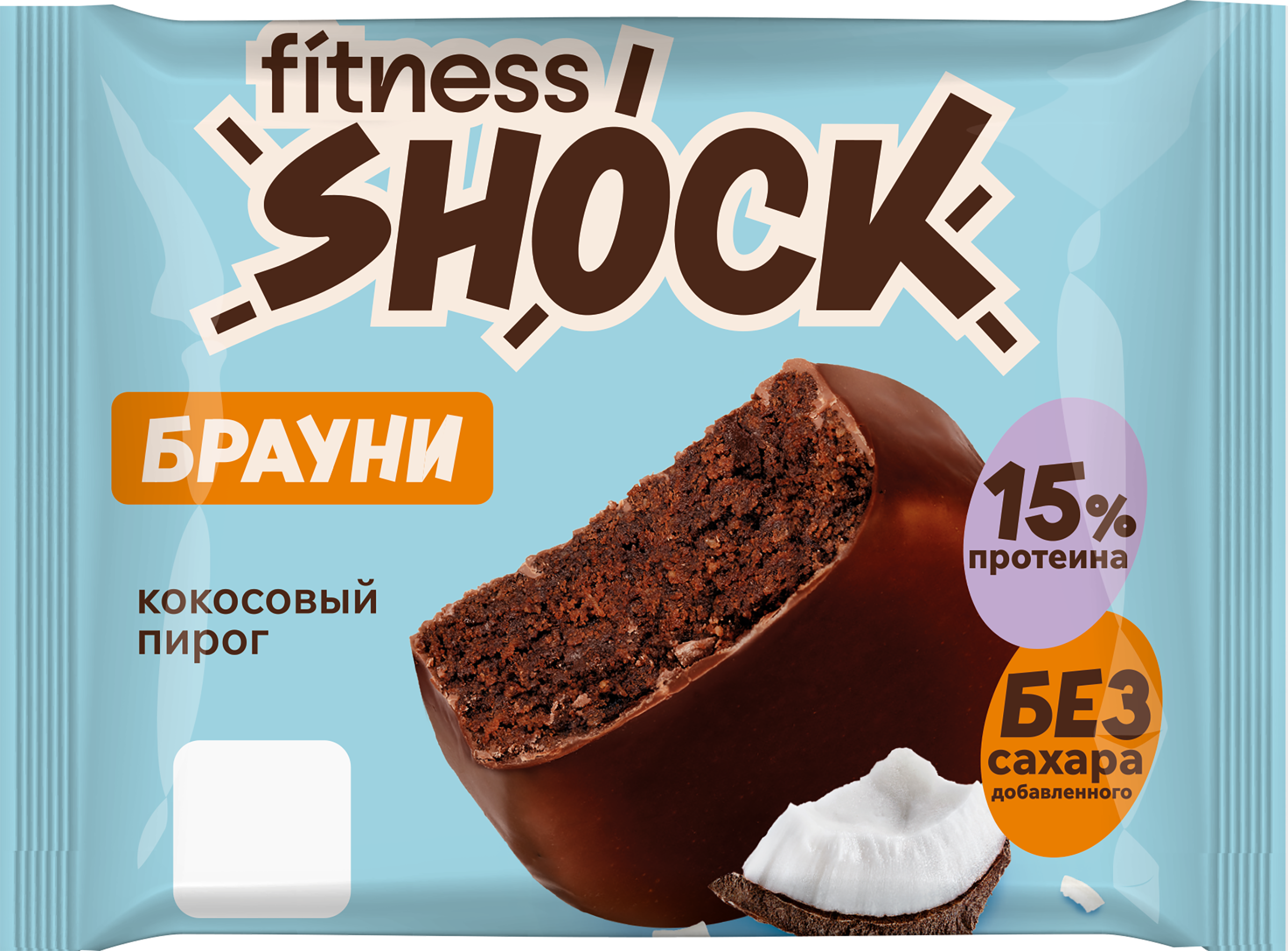 Изображение товара Брауни FITNESSHOCK Кокосовый пирог, 50г Изображение товара Брауни FITNESSHOCK Кокосовый пирог, 50г