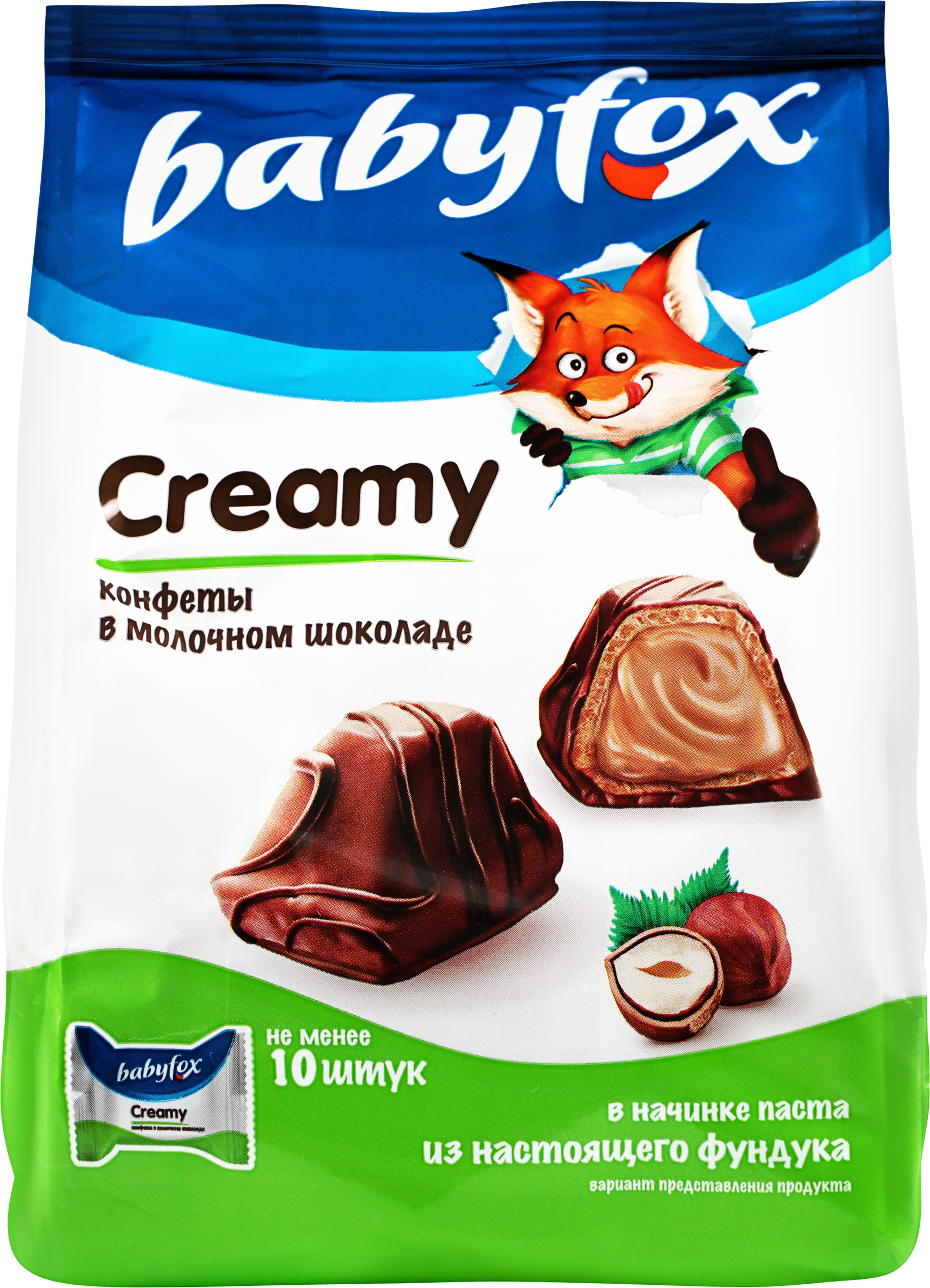 Изображение товара Конфеты вафельные BABYFOX Creamy Choco с орехами - молочно-ореховые лакомства 100г Изображение товара Конфеты вафельные BABYFOX Creamy Choco с орехами - молочно-ореховые лакомства 100г
