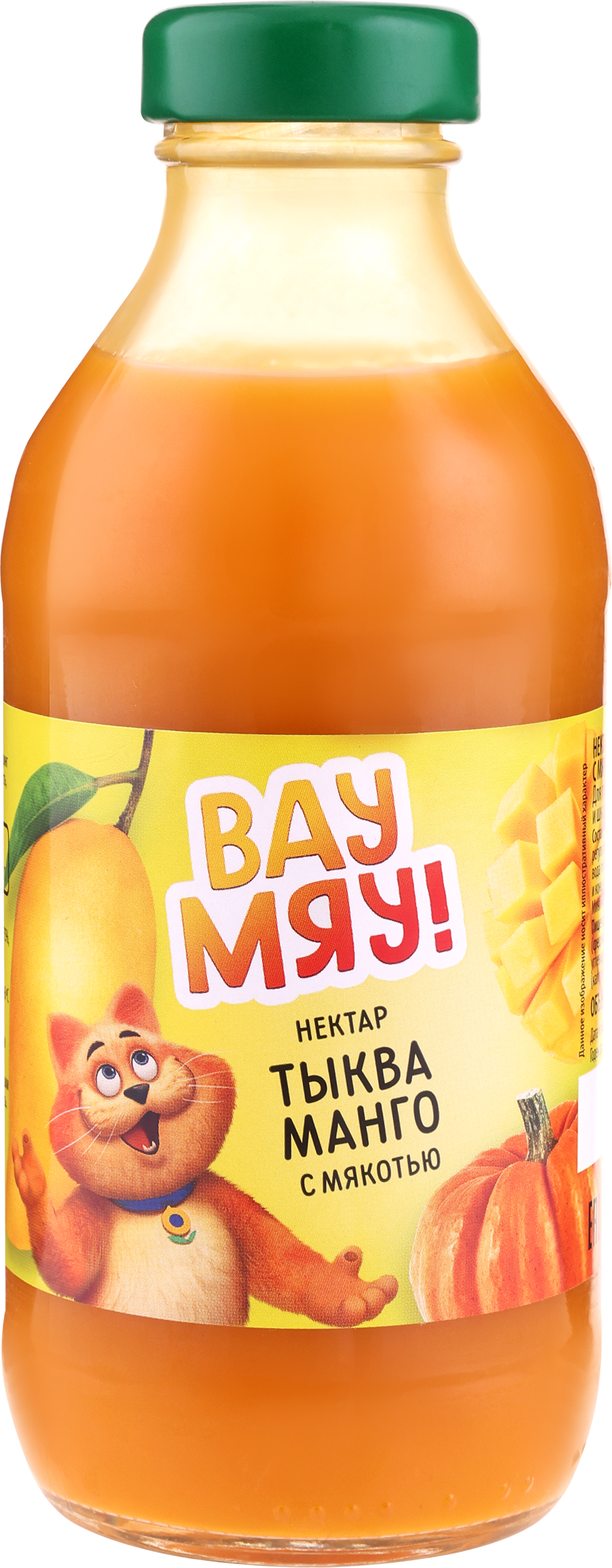 Изображение товара Натуральный детский нектар ВАУ МЯУ! Тыква и манго 0.33л