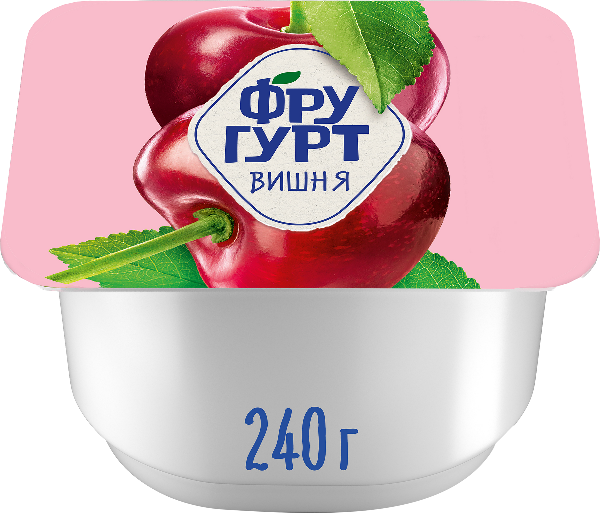 Изображение товара Йогурт ФРУГУРТ Вишня 2%, 240 г с кусочками ягод