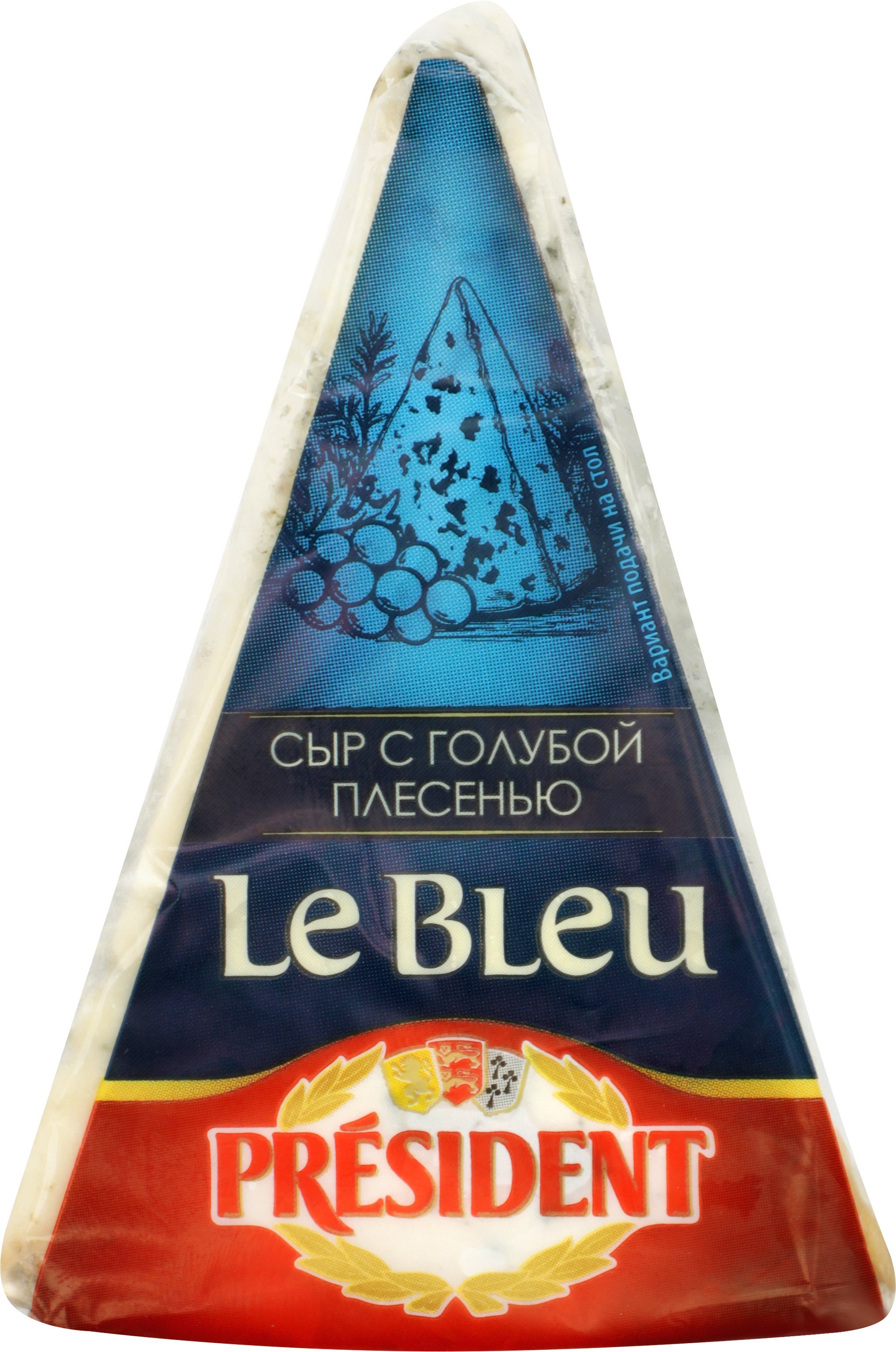 Изображение товара Сыр PRESIDENT LE BLEU с голубой плесенью 55%, без змж, 100г