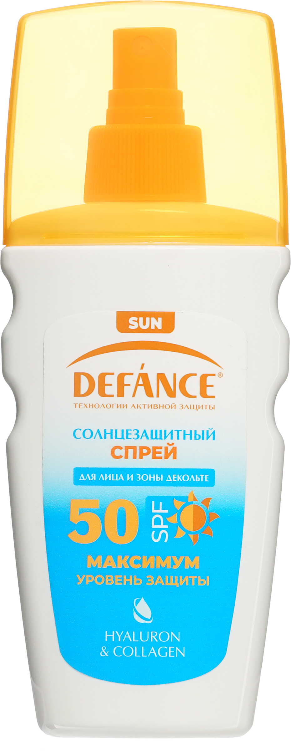 Изображение товара Спрей солнцезащитный DEFANCE c гиалуроном и колагеном SPF50+, 160мл Изображение товара Спрей солнцезащитный DEFANCE c гиалуроном и колагеном SPF50+, 160мл