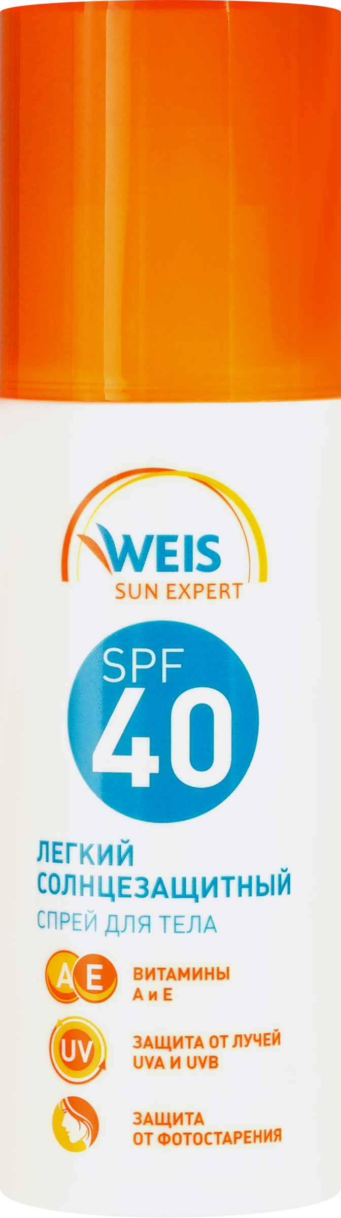 Изображение товара Солнцезащитный спрей для тела WEIS SPF40 150мл легкий защита от УФ