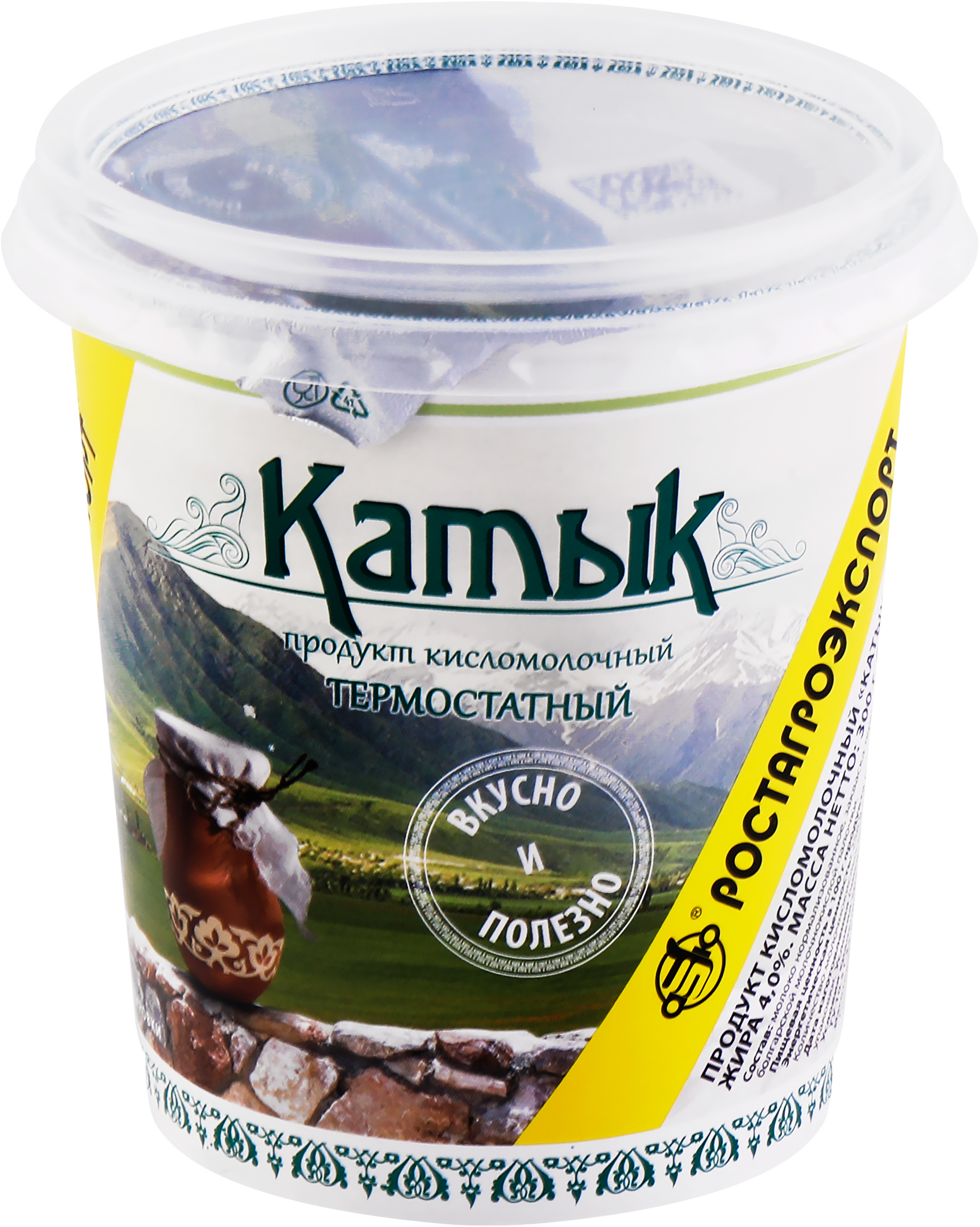 Изображение товара Кисломолочный продукт РОСТАГРОЭКСПОРТ Катык 4% в упаковке 300г