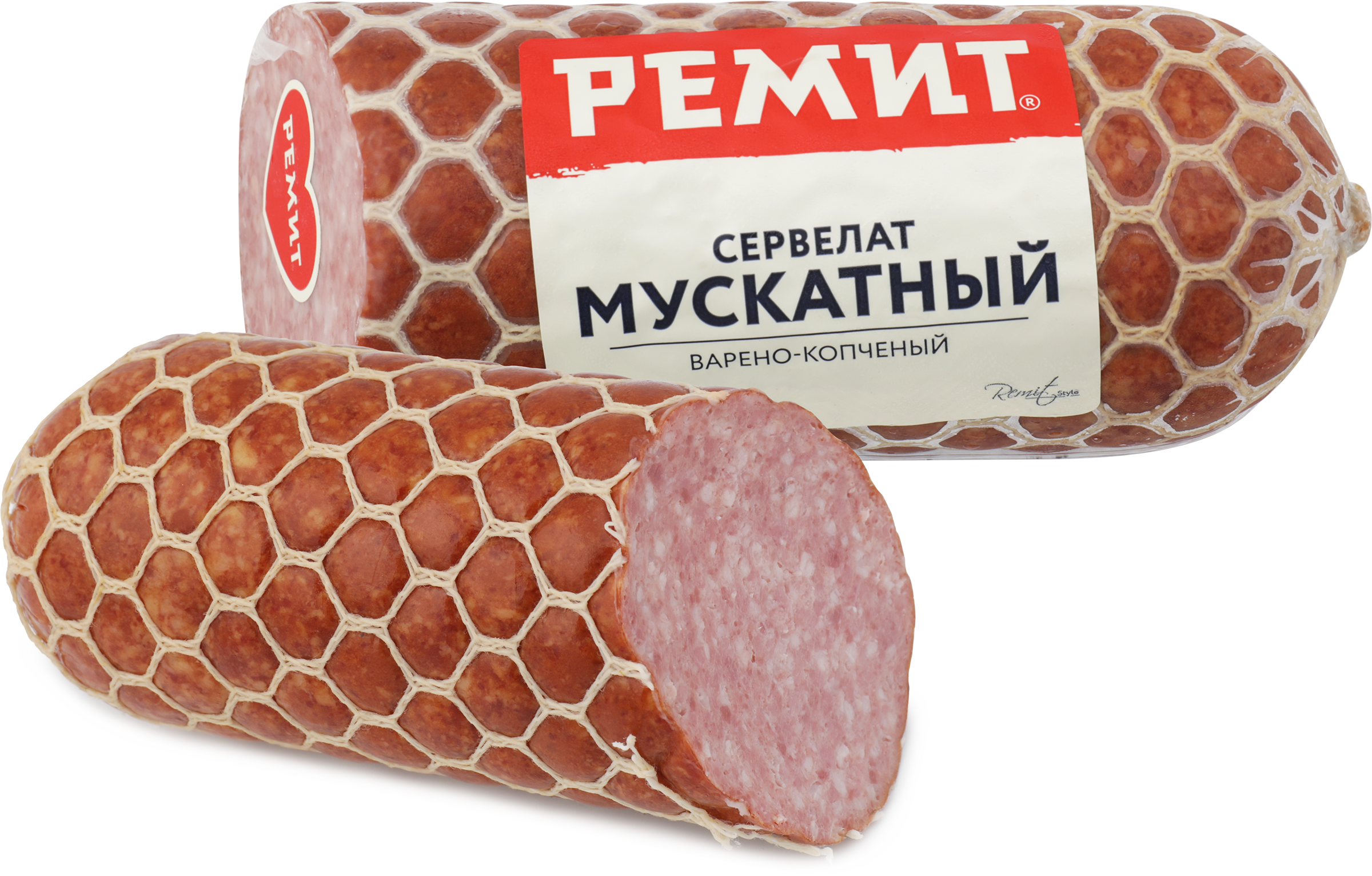 Изображение товара Колбаса копчено-вареная РЕМИТ Сервелат Мускатный 360г - вкусная и ароматная
