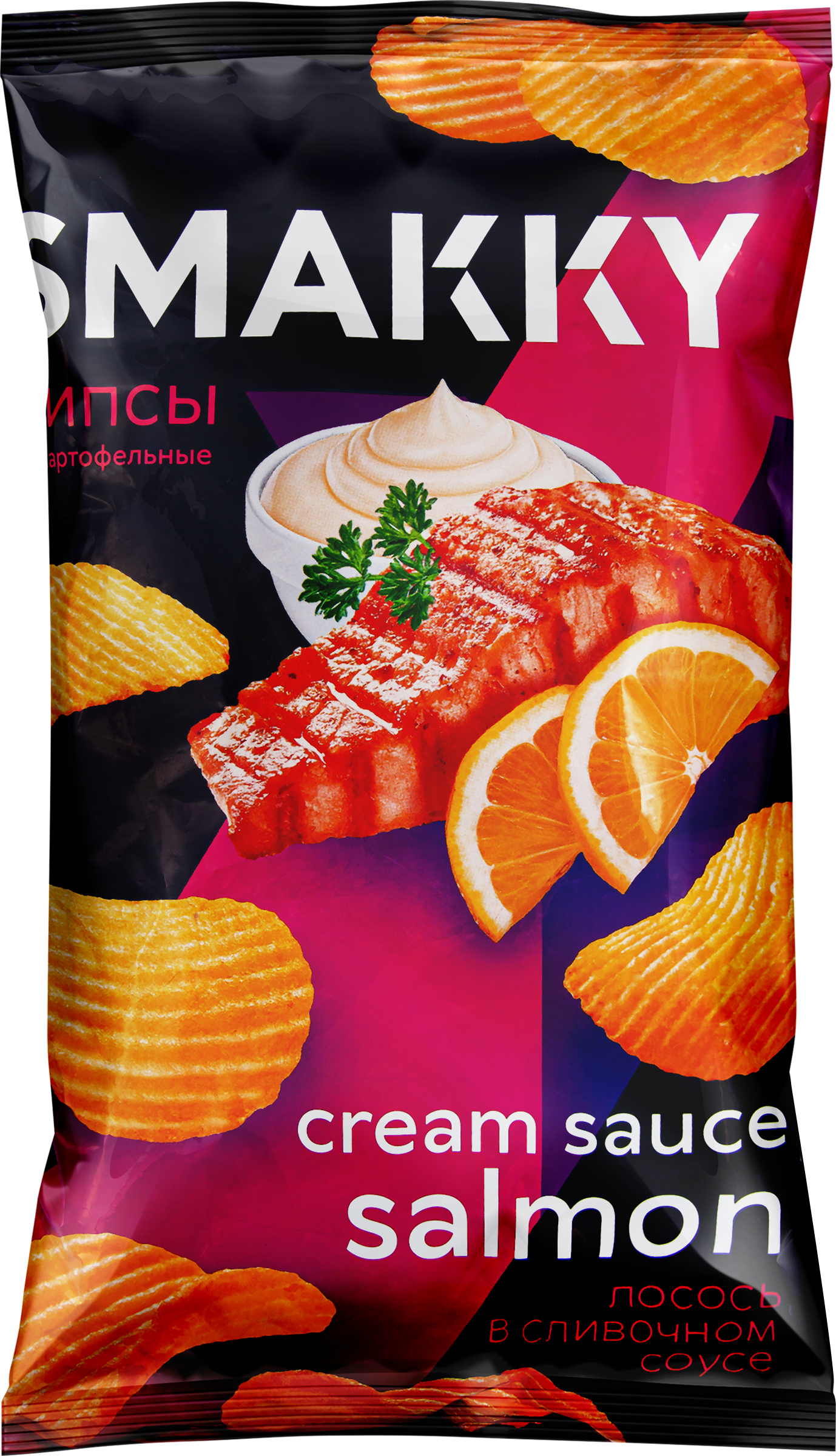Изображение товара Картофельные чипсы SMAKKY со вкусом лосось в сливочном соусе 180 г