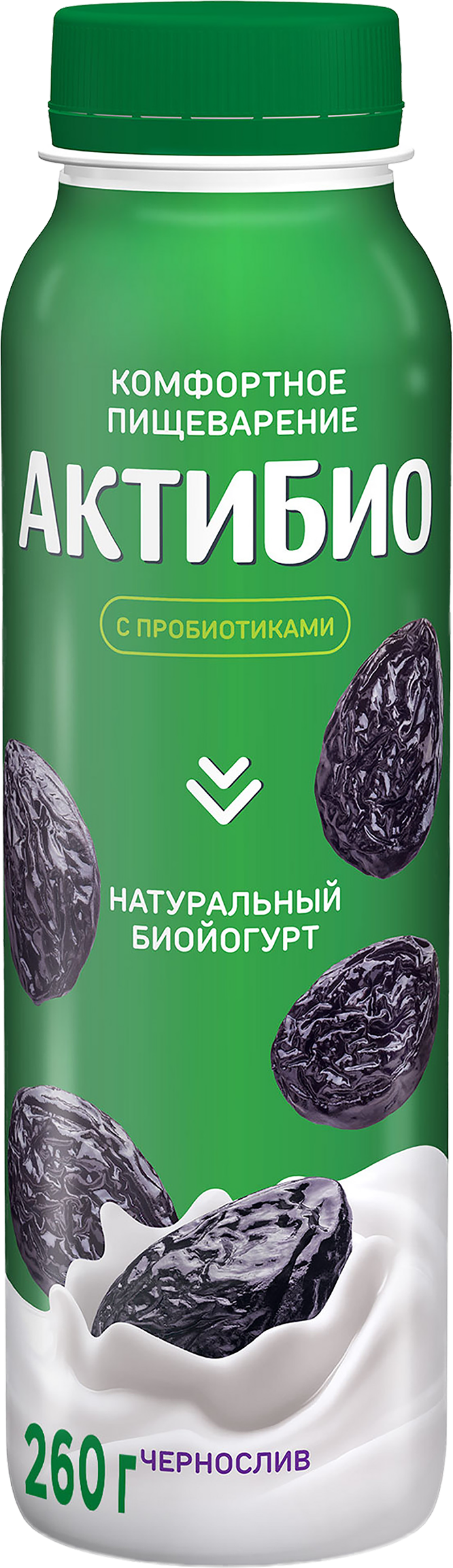 Изображение товара Биойогурт питьевой АКТИБИО Чернослив 1, 5% - полезный напиток с пробиотиками
