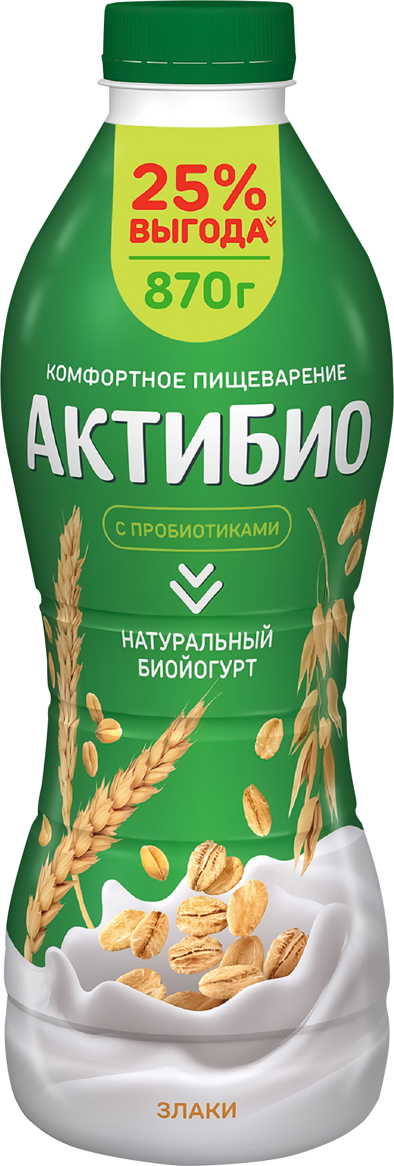 Изображение товара Биойогурт питьевой АКТИБИО Злаки 1,6% без змж, 870г Изображение товара Биойогурт питьевой АКТИБИО Злаки 1,6% без змж, 870г